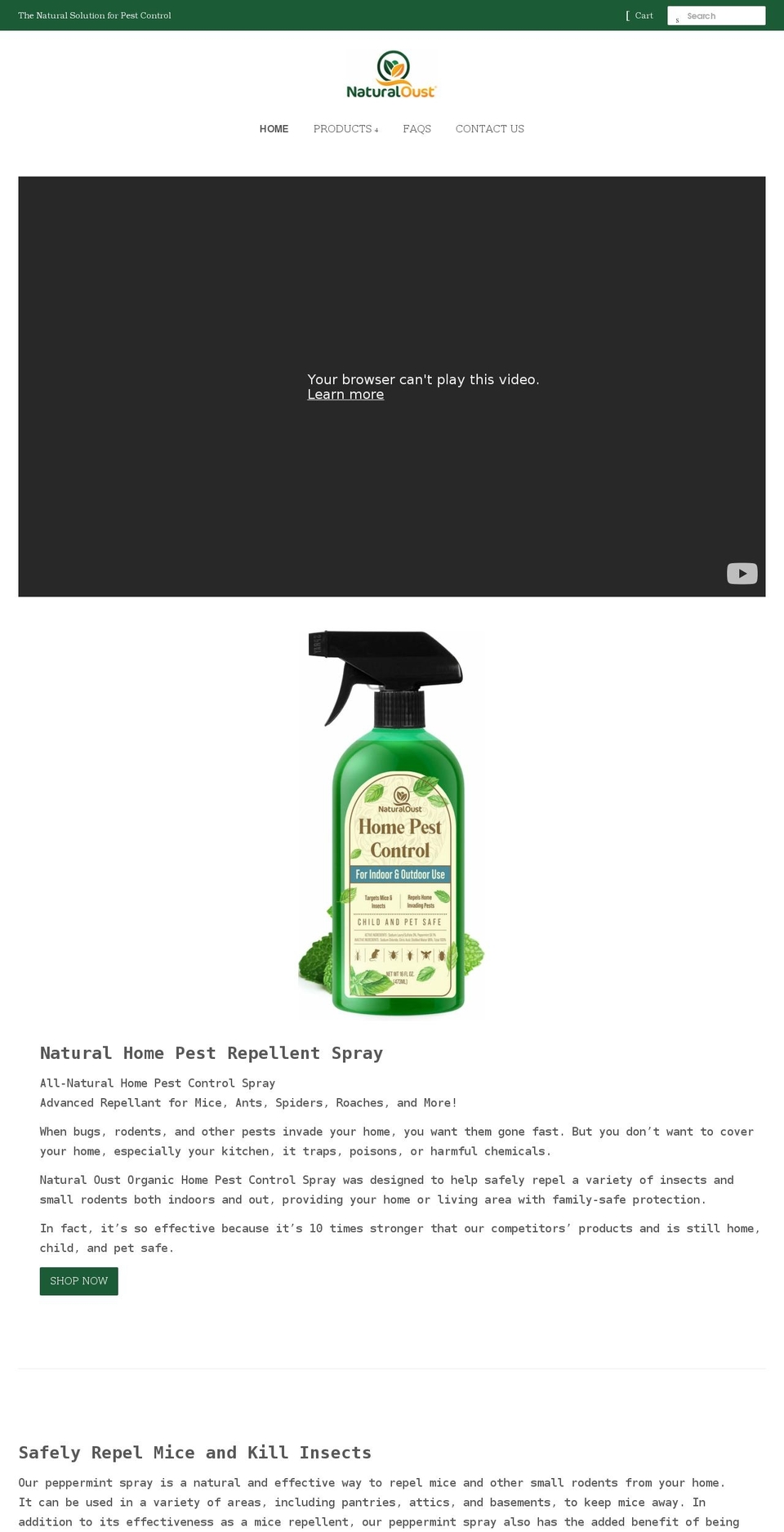 shopnaturaloust.com shopify website screenshot
