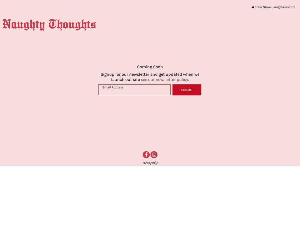 shopnaughtythoughts.com shopify website screenshot