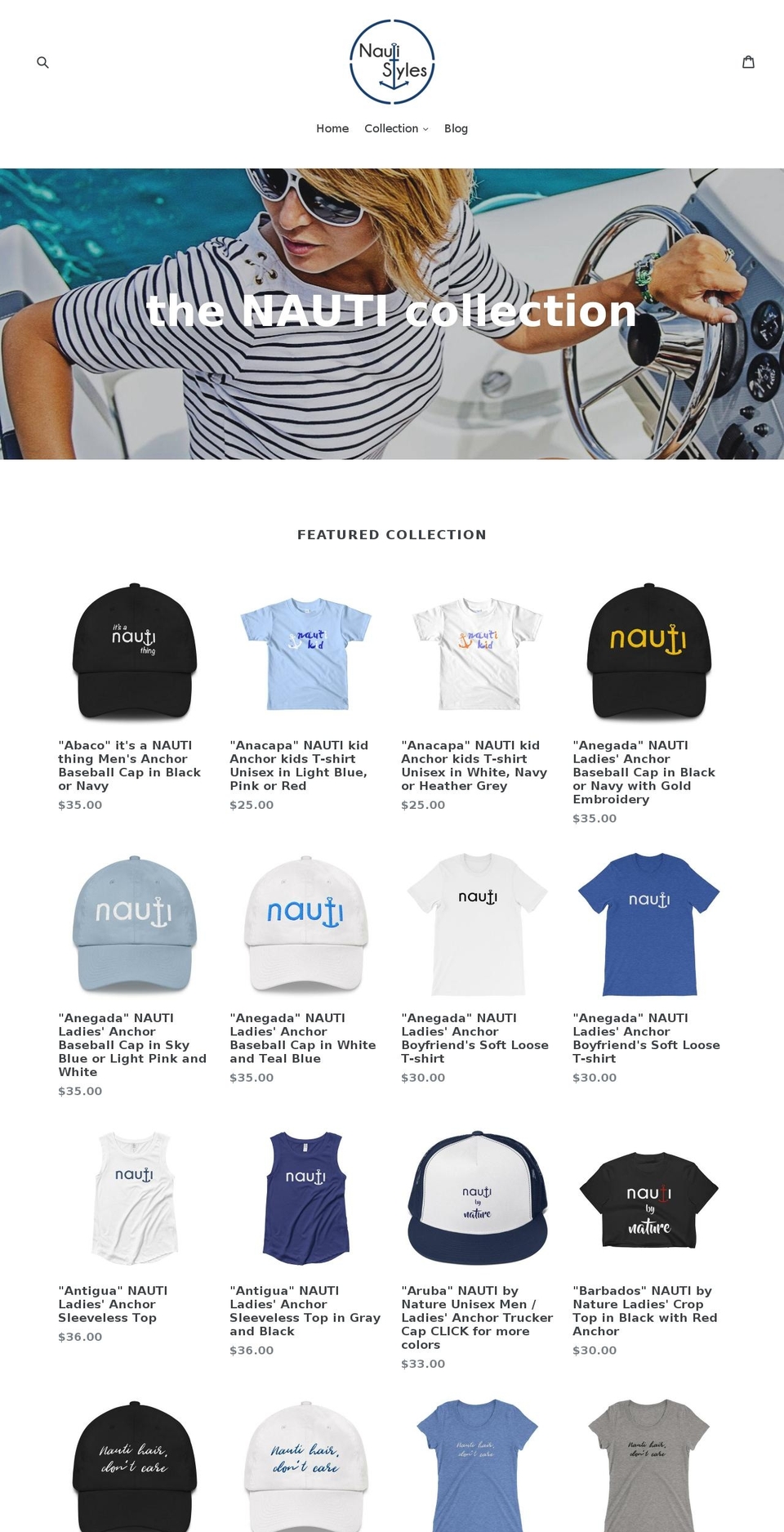 shopnauti.com shopify website screenshot