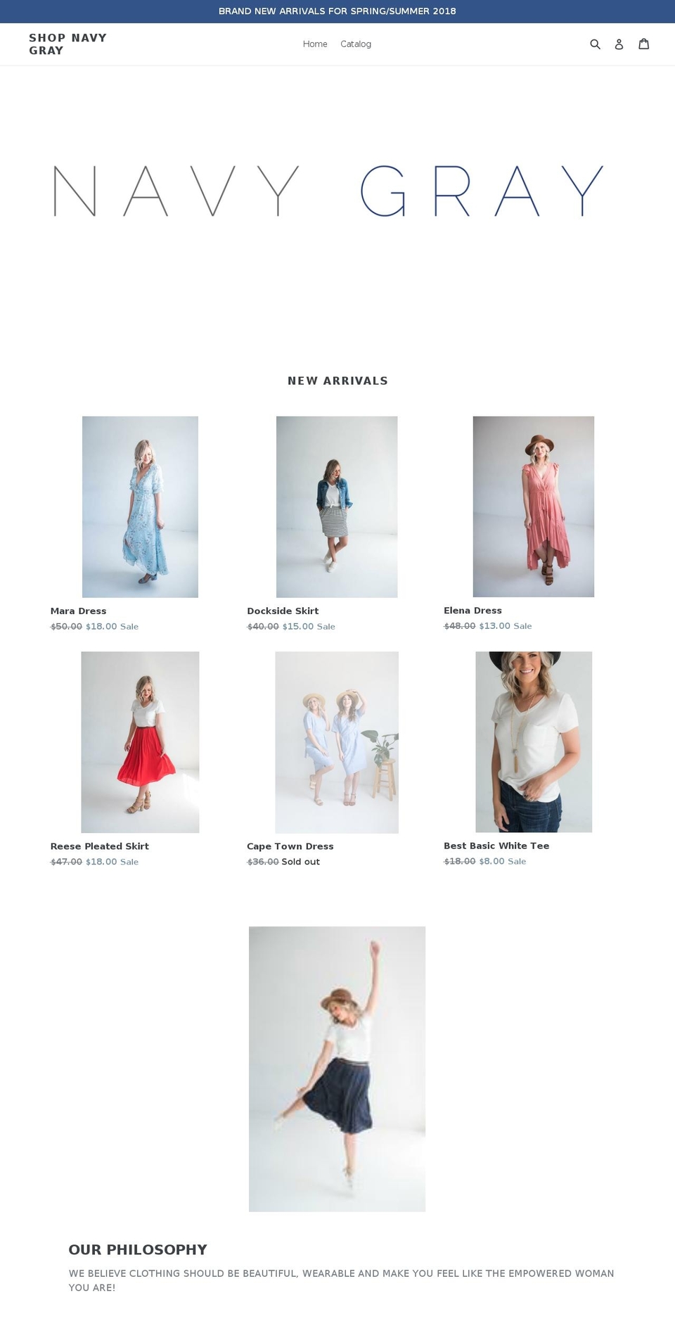 shopnavygray.com — Shopify storefront screenshot