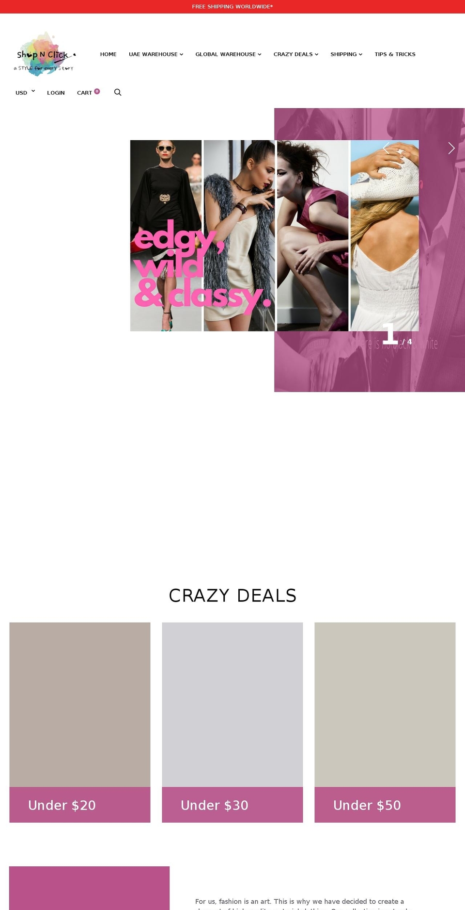 shopnclick.net shopify website screenshot