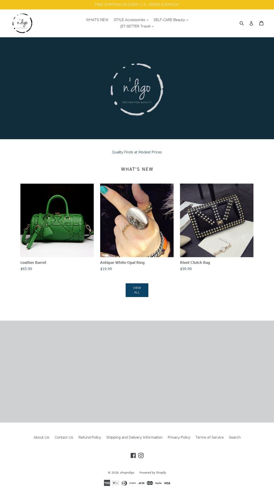 shopndigo.com shopify website screenshot