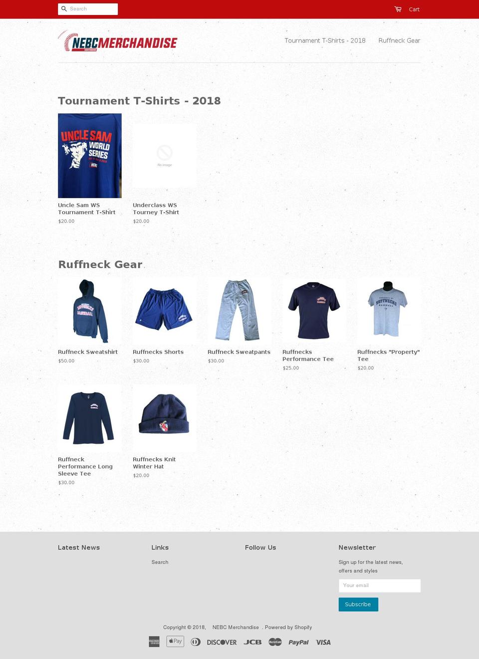 shopnebc.com — Shopify storefront screenshot