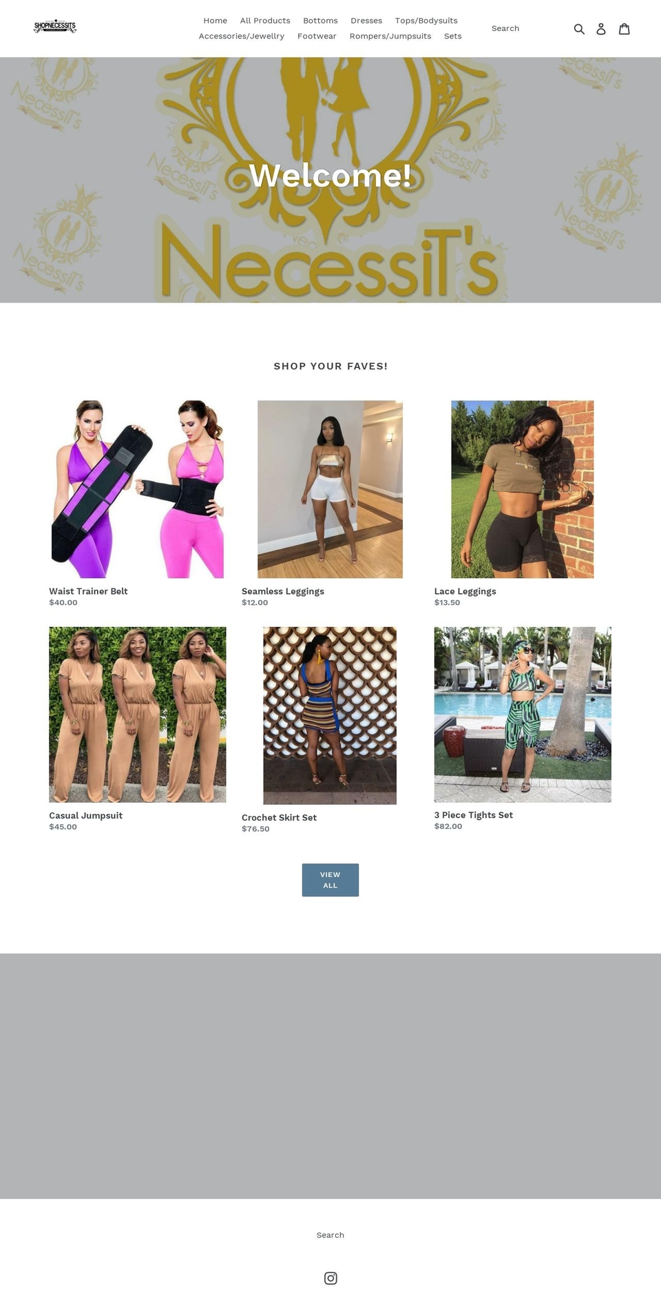shopnecessits.com — Shopify storefront screenshot