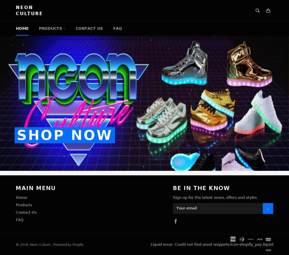 shopneonculture.com shopify website screenshot