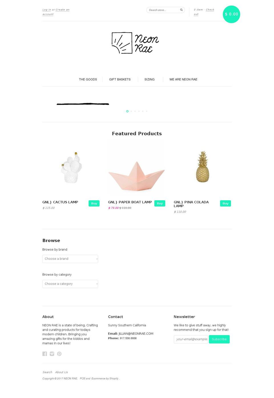 shopneonrae.com shopify website screenshot