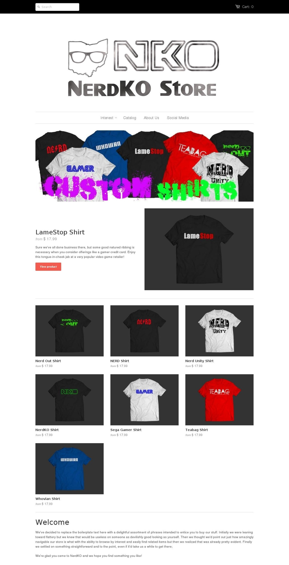 shopnerdko.com — Shopify storefront screenshot