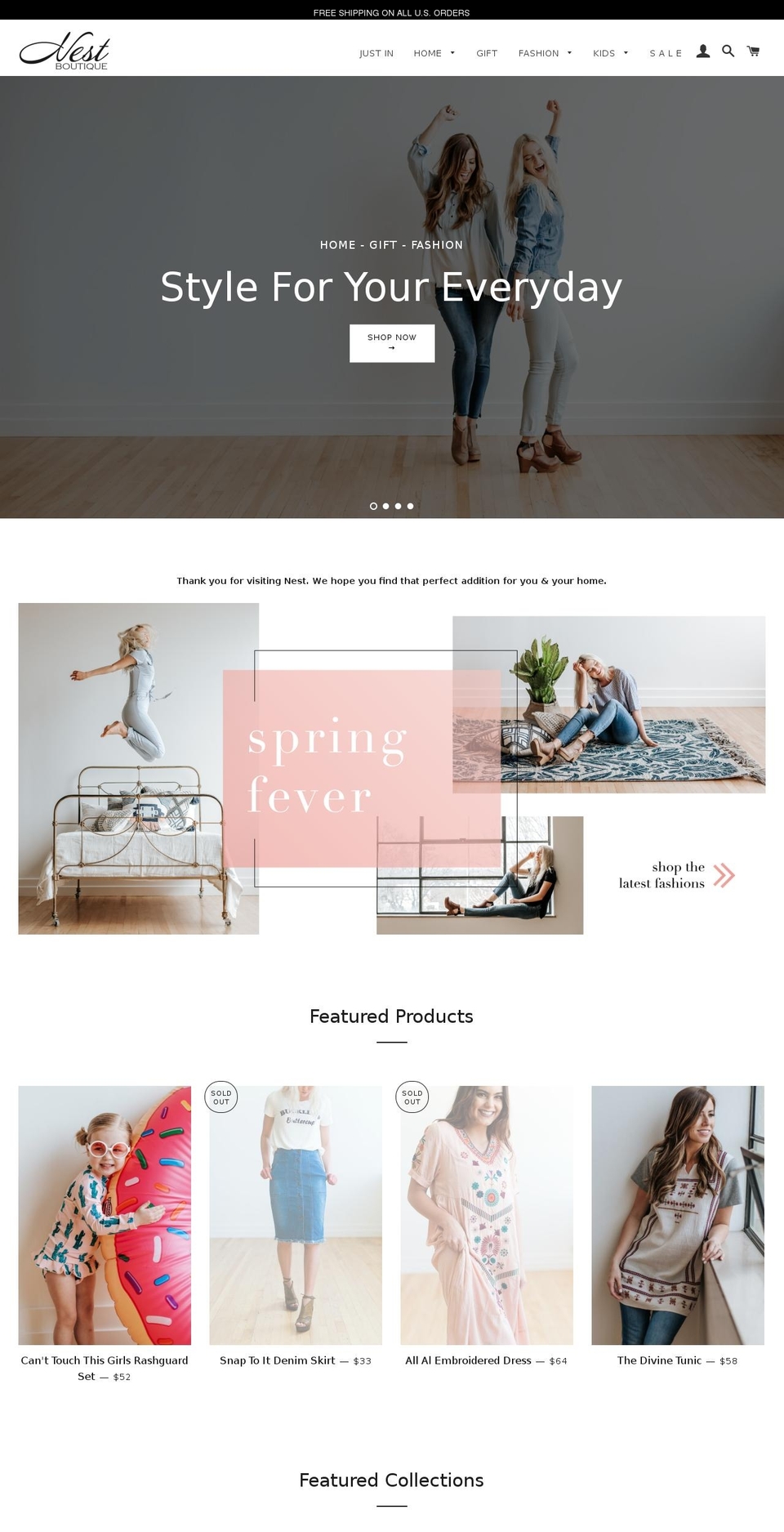 shopnestboutique.com shopify website screenshot