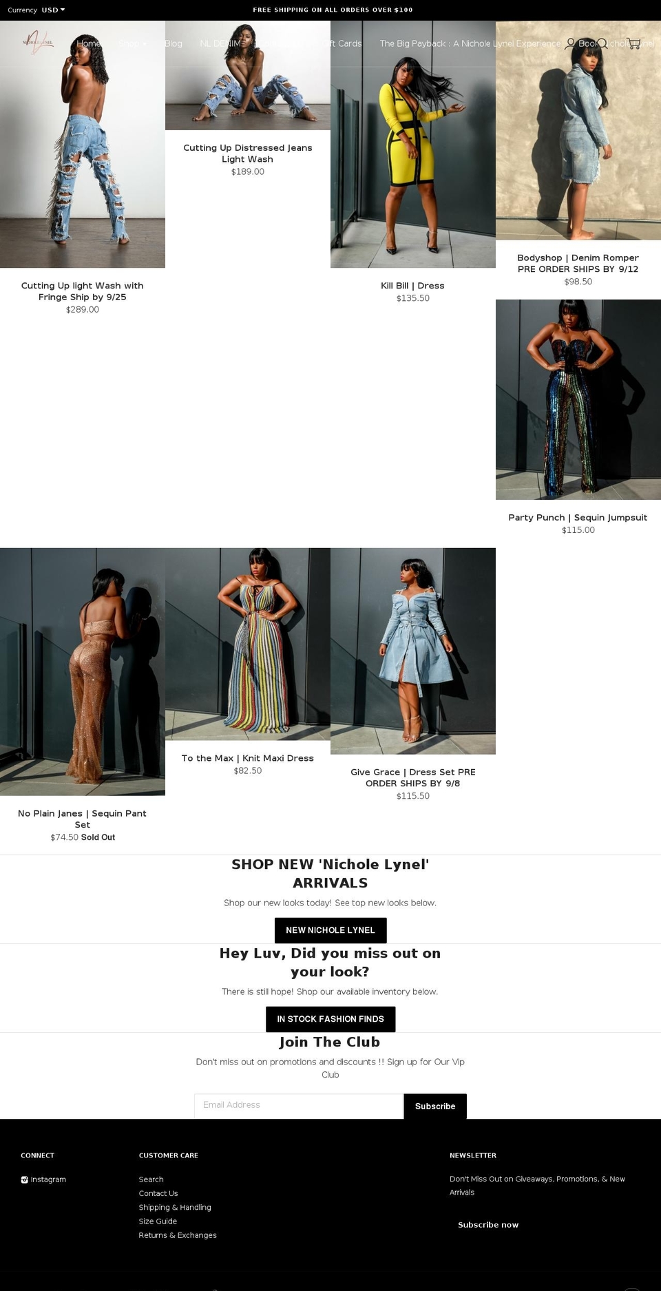 shopnicholelynel.com shopify website screenshot