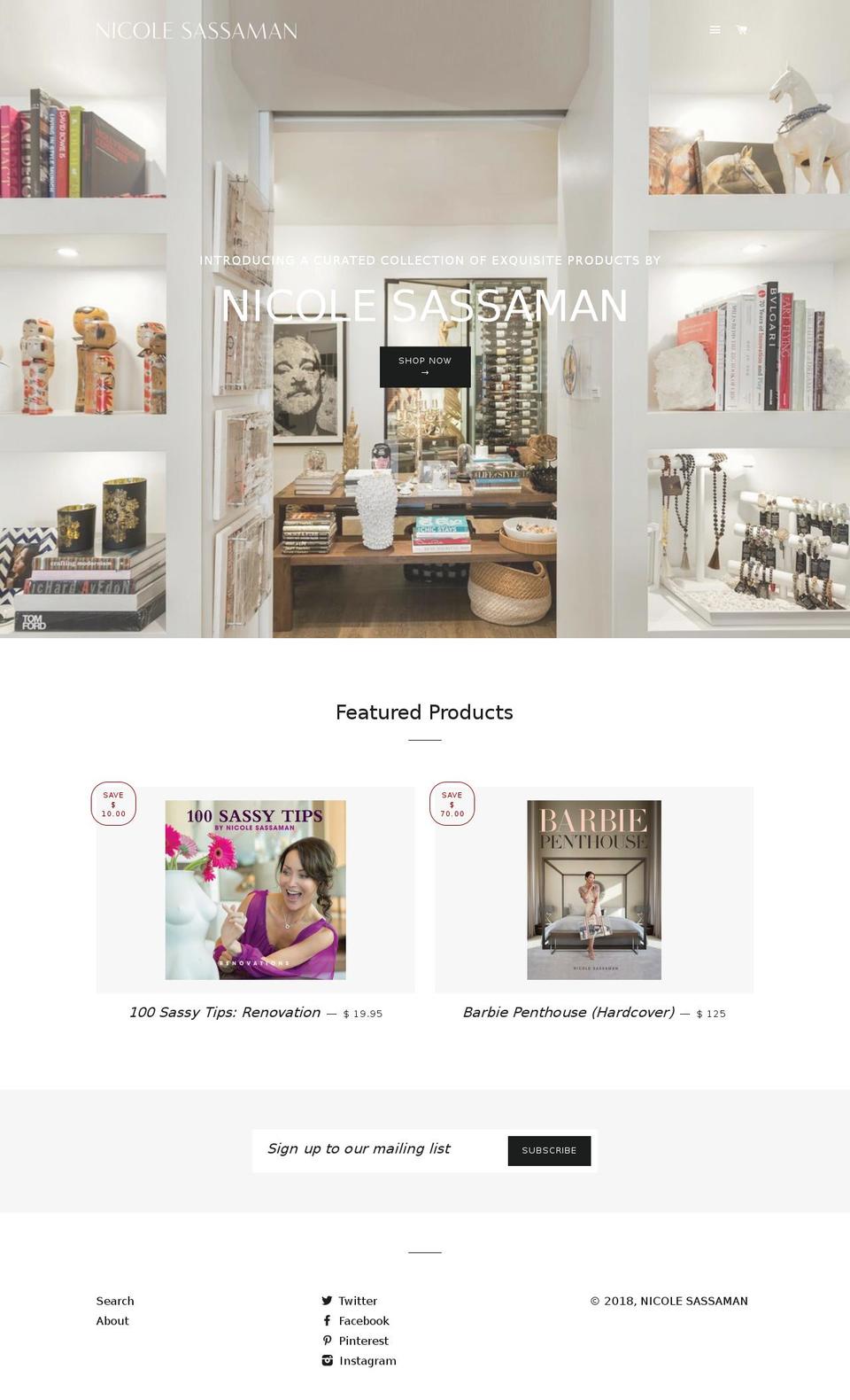 shopnicolesassaman.com — Shopify storefront screenshot