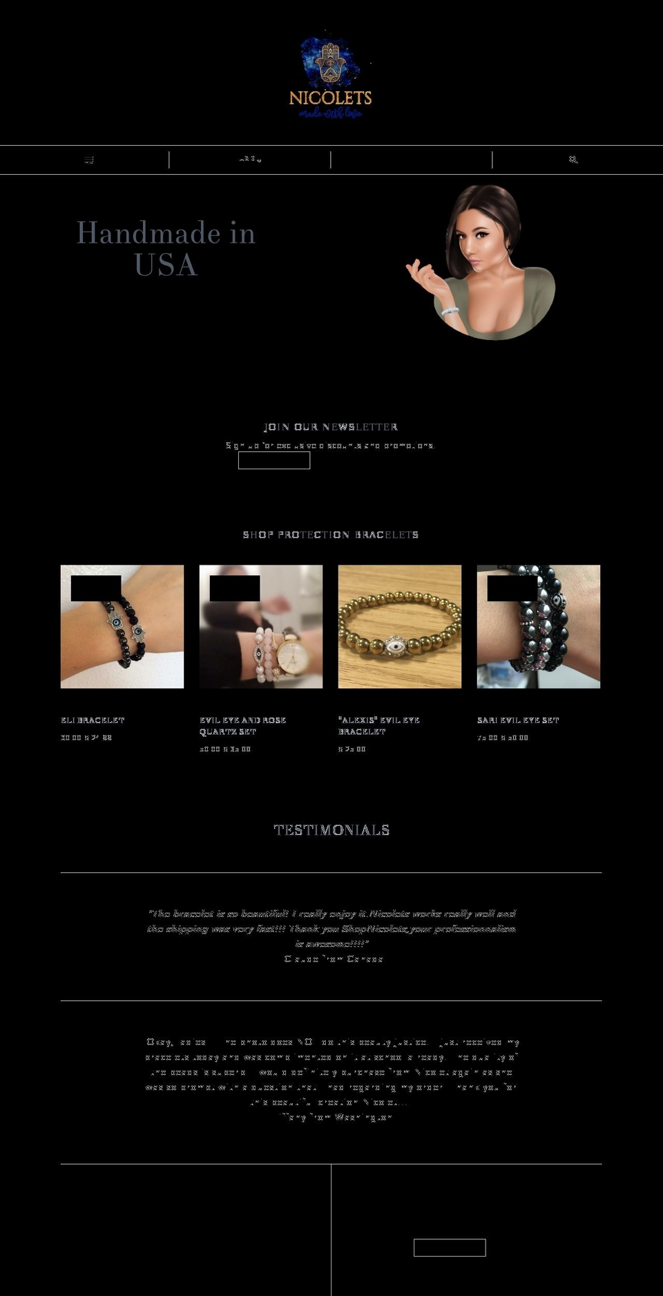 shopnicolets.com shopify website screenshot