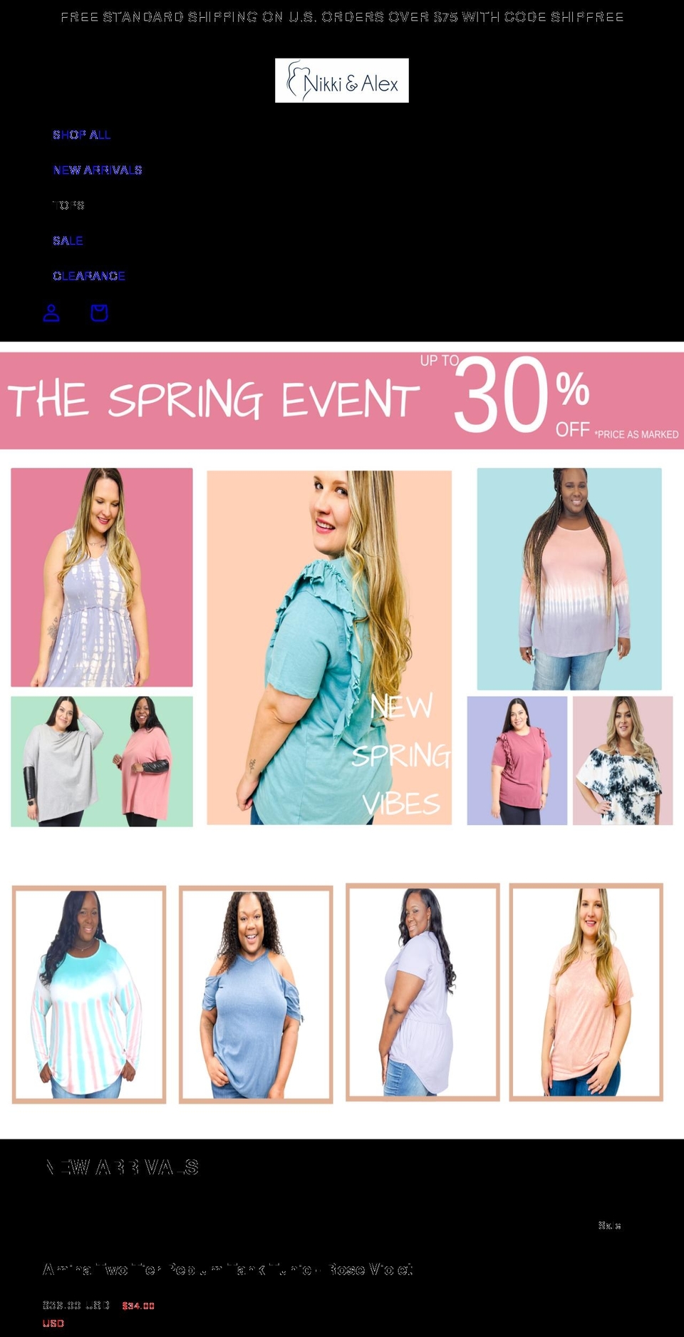 shopnikkiandalex.com shopify website screenshot