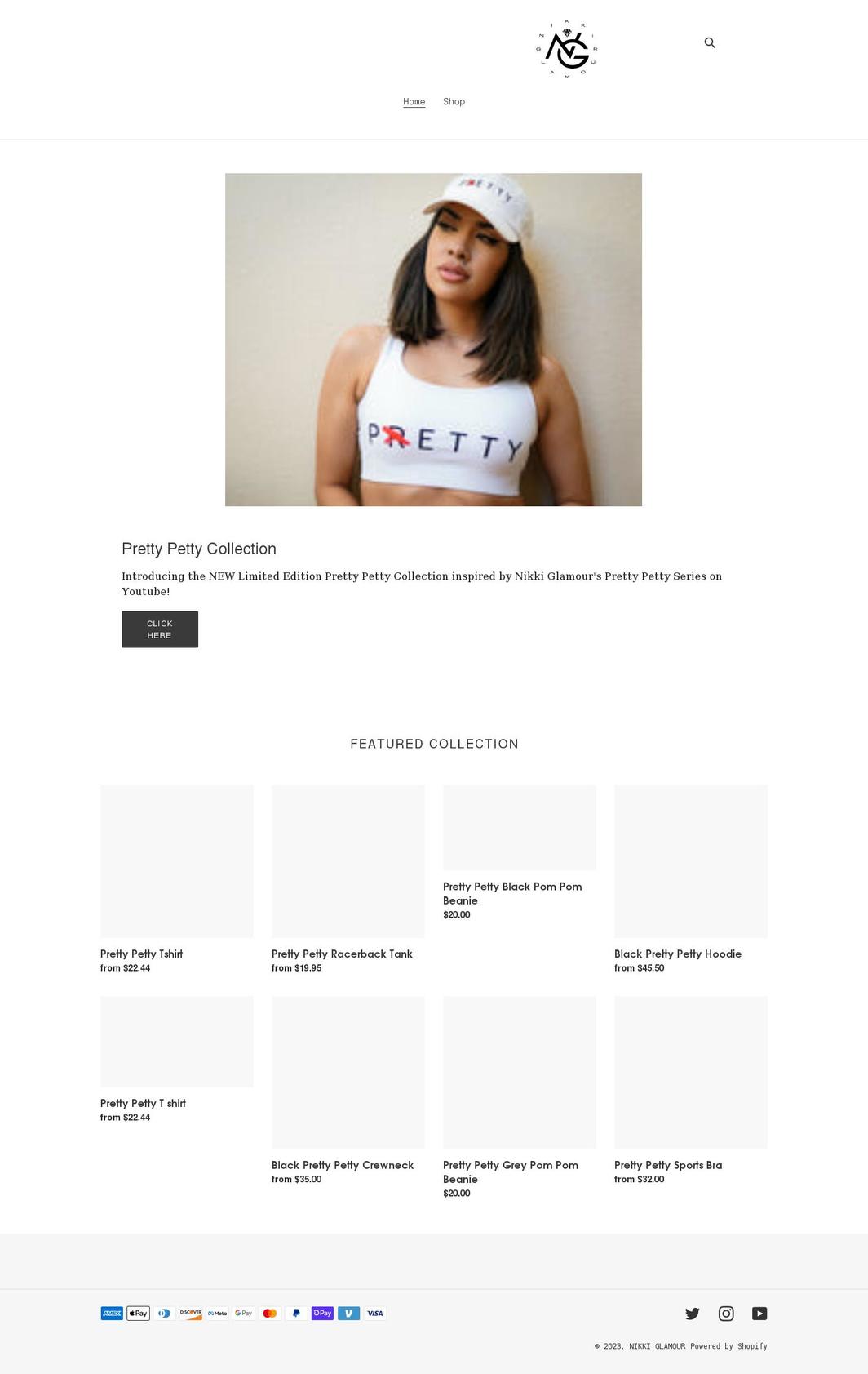 shopnikkiglamour.com shopify website screenshot
