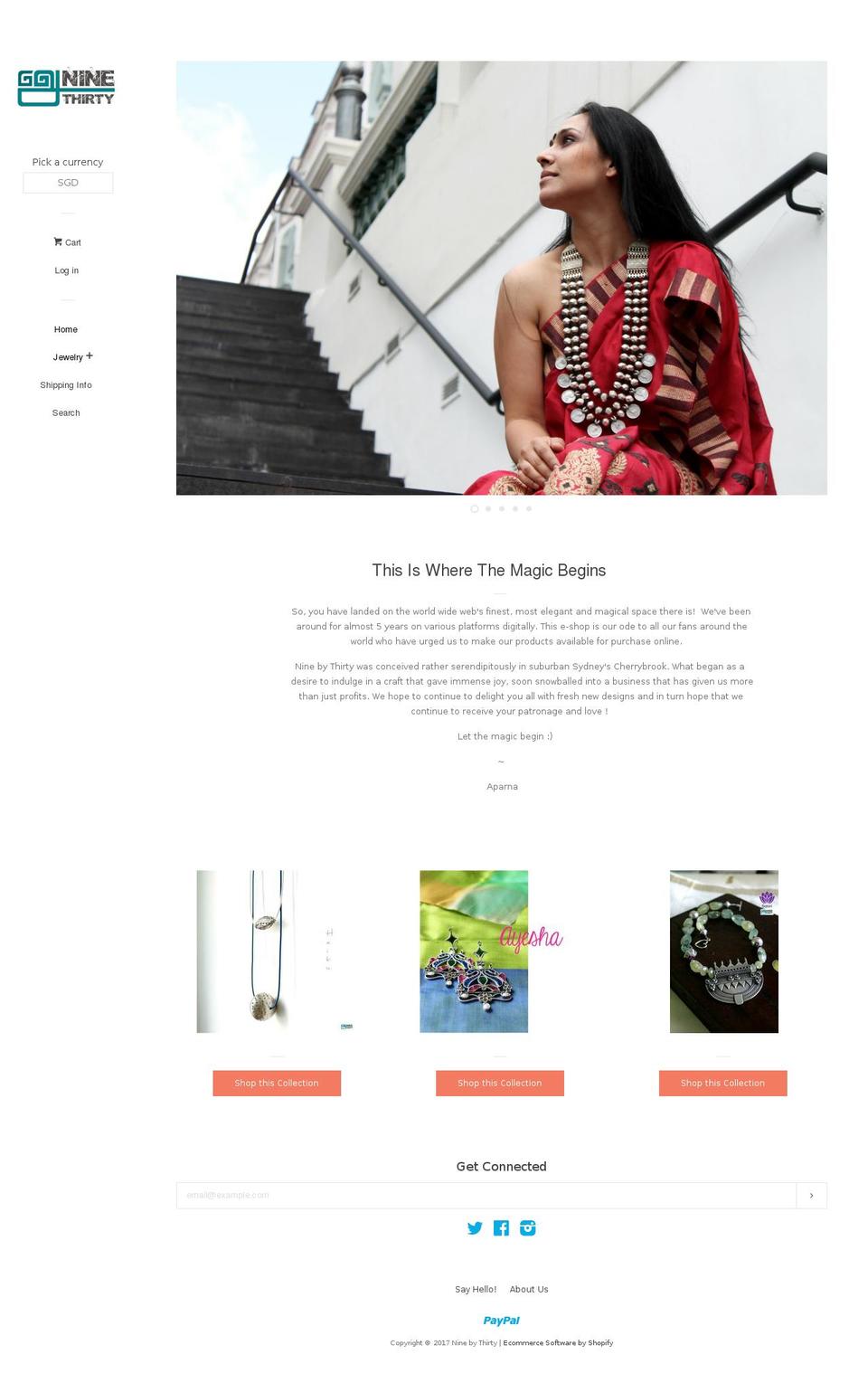 shopninebythirty.com shopify website screenshot