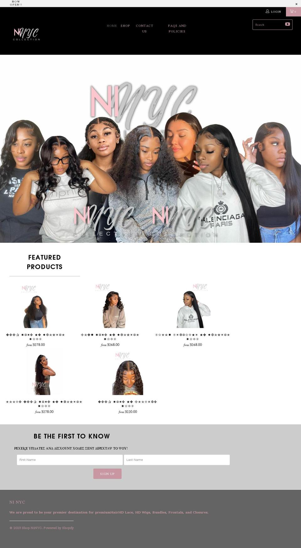 shopninyc.com shopify website screenshot