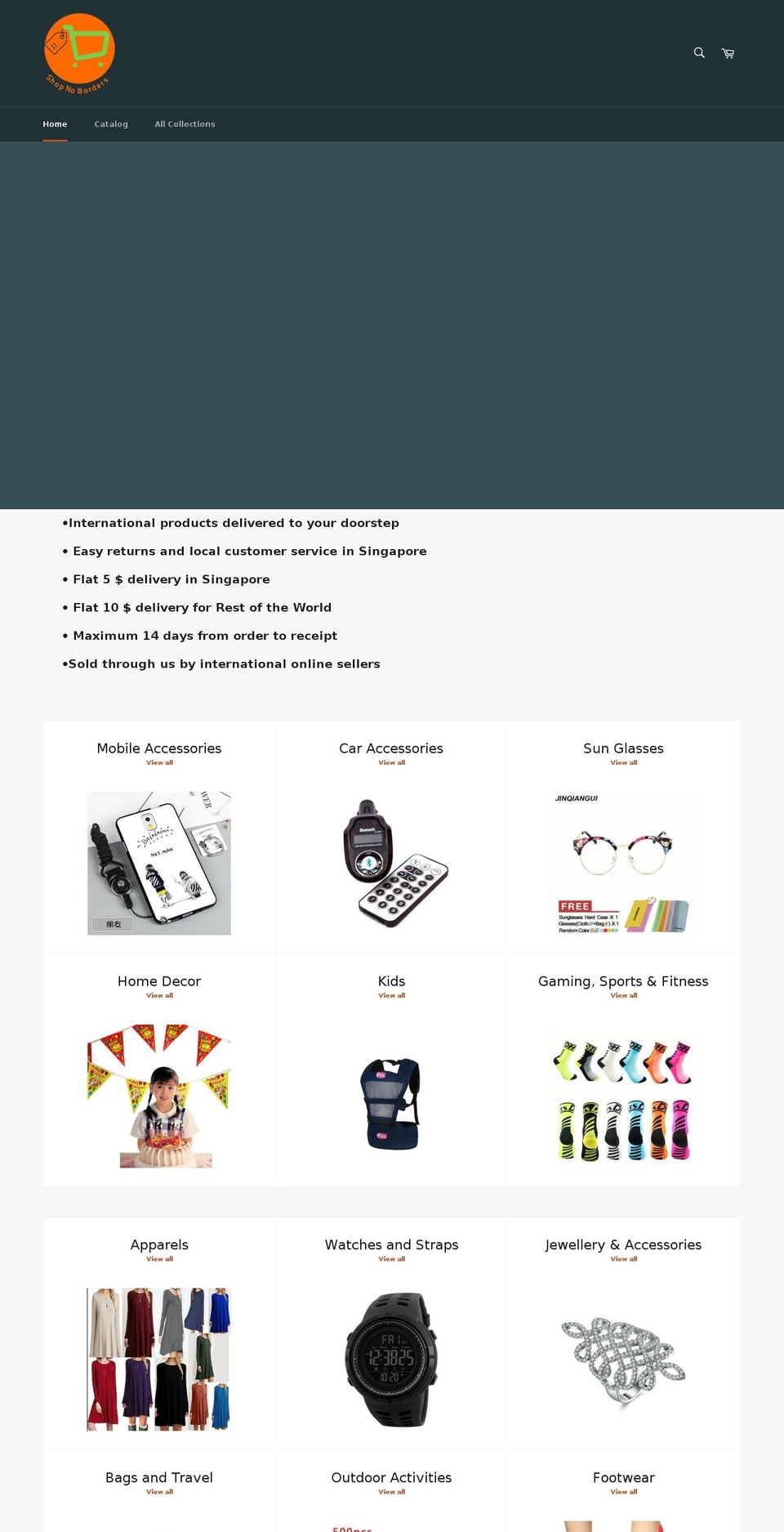 shopnoborders.com — Shopify storefront screenshot