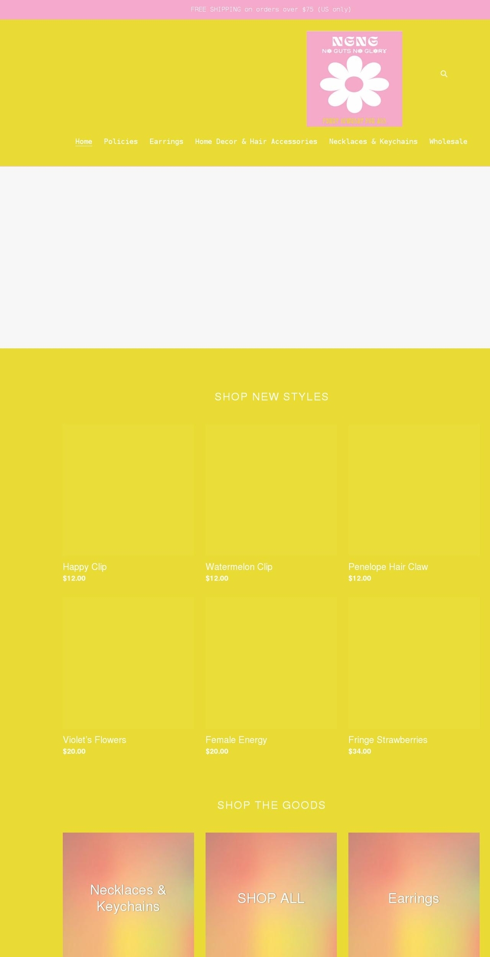 shopnogutsnoglory.com shopify website screenshot