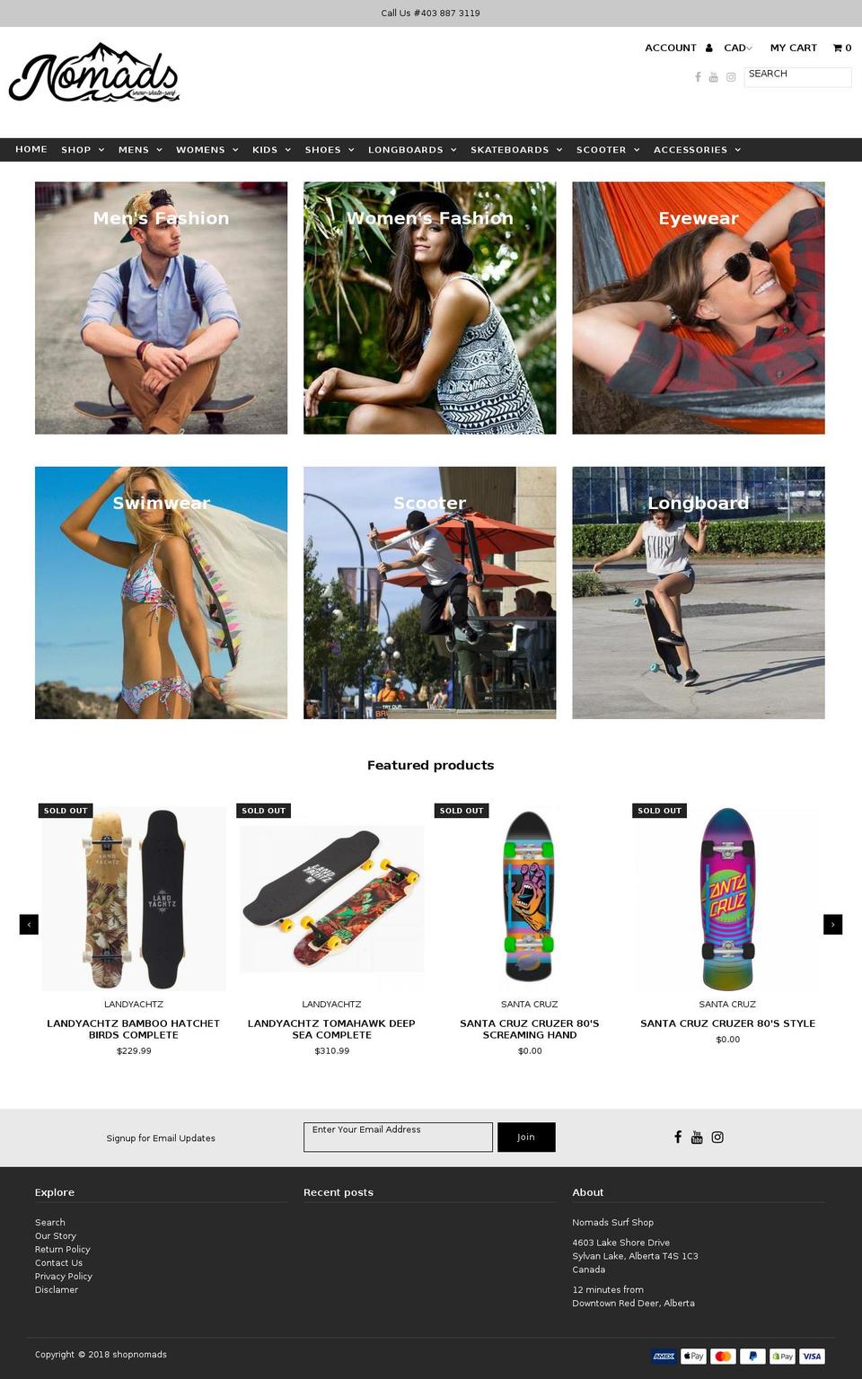 shopnomads.com — Shopify storefront screenshot