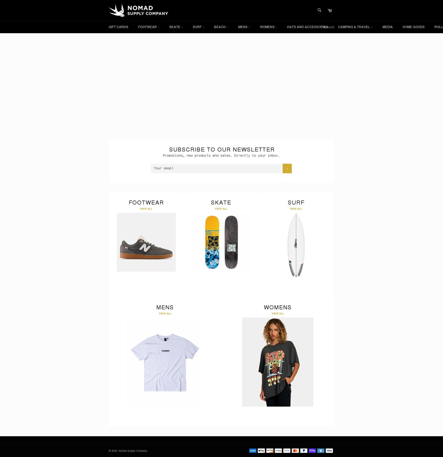 shopnomadsupply.com shopify website screenshot