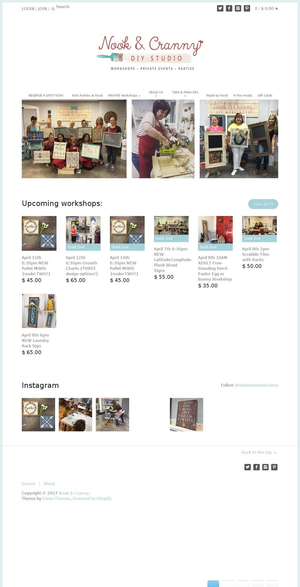 shopnookandcranny.com shopify website screenshot