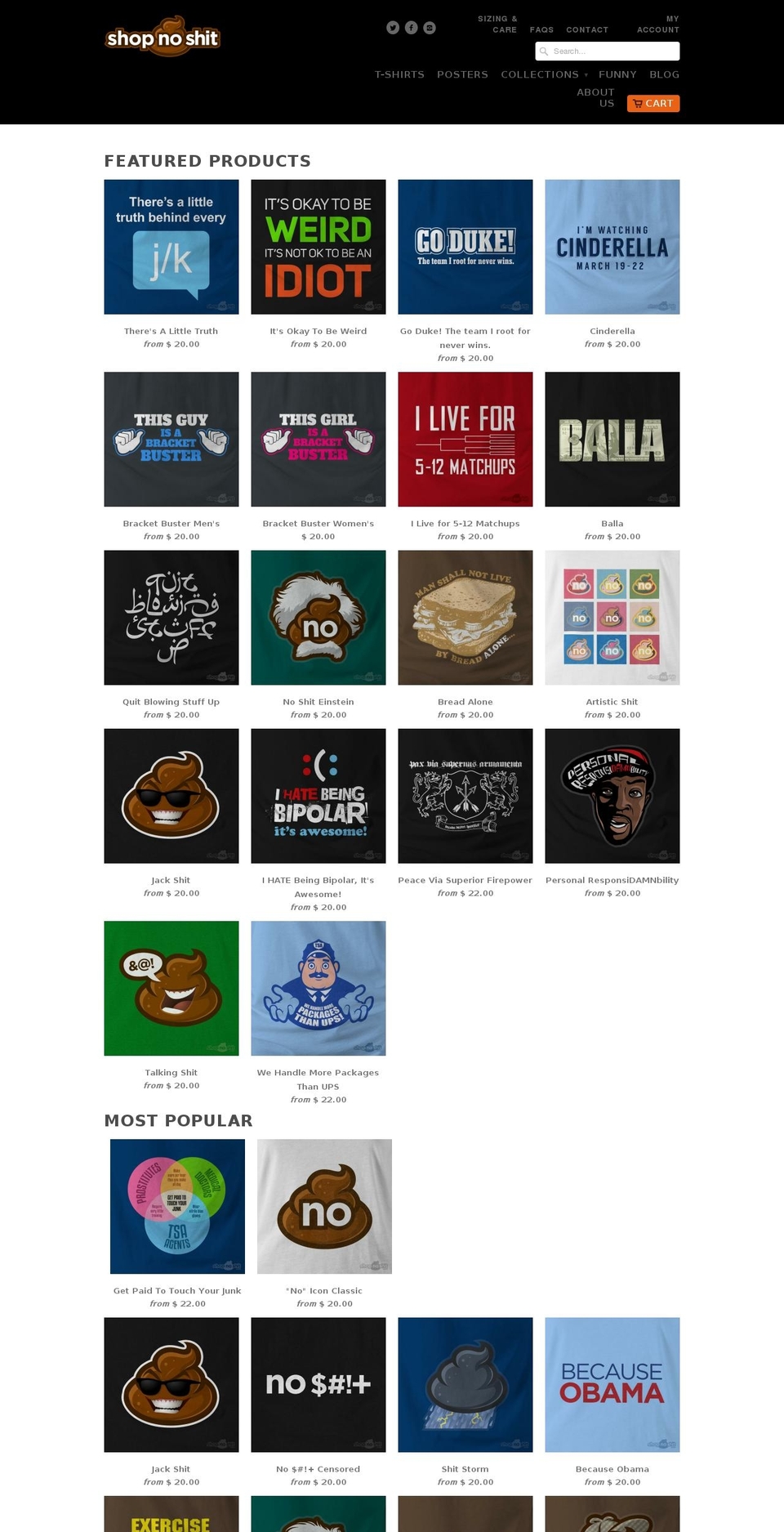 shopnoshit.com shopify website screenshot