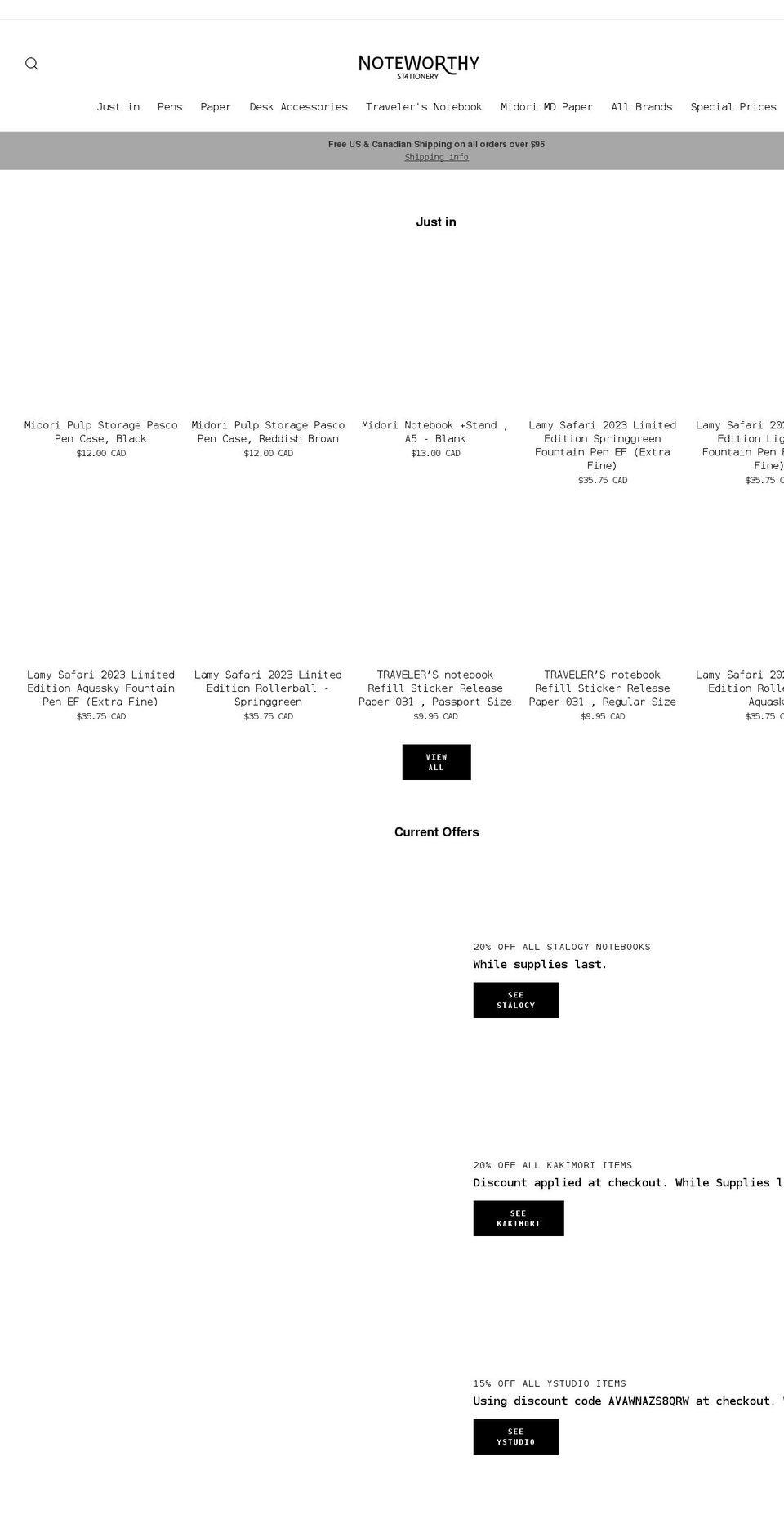 shopnoteworthy.ca shopify website screenshot