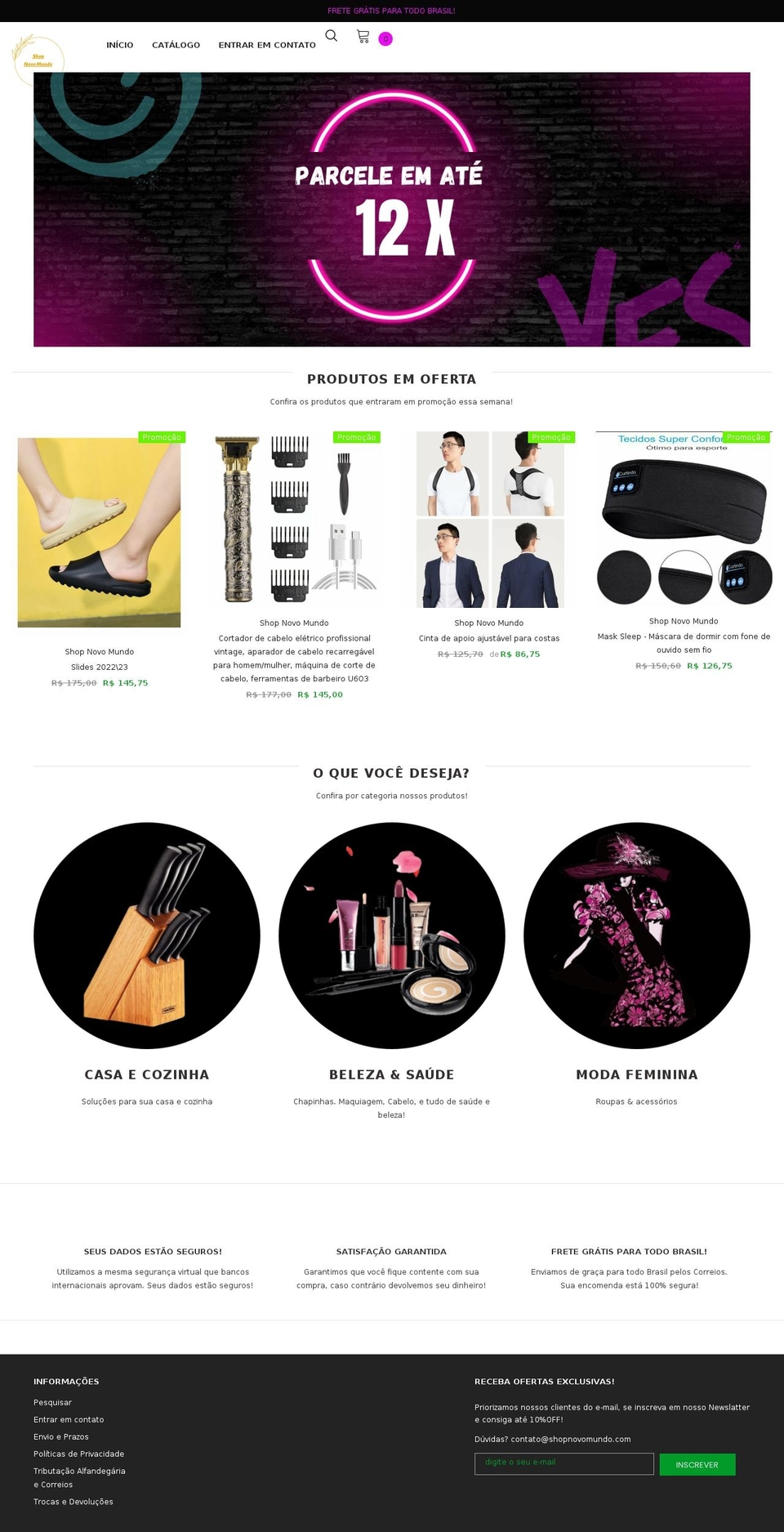 shopnovomundo.com shopify website screenshot