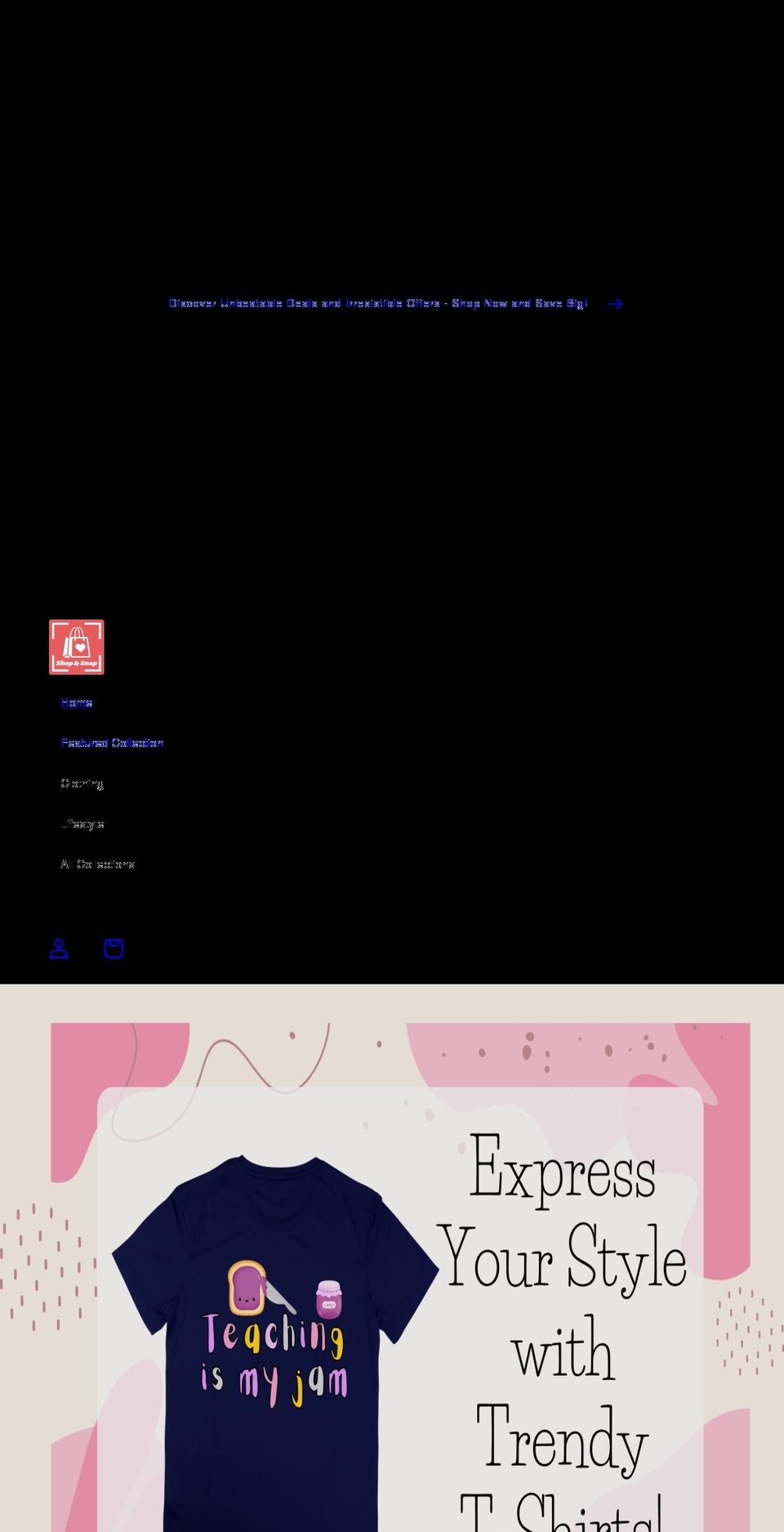 shopnsnap.com shopify website screenshot