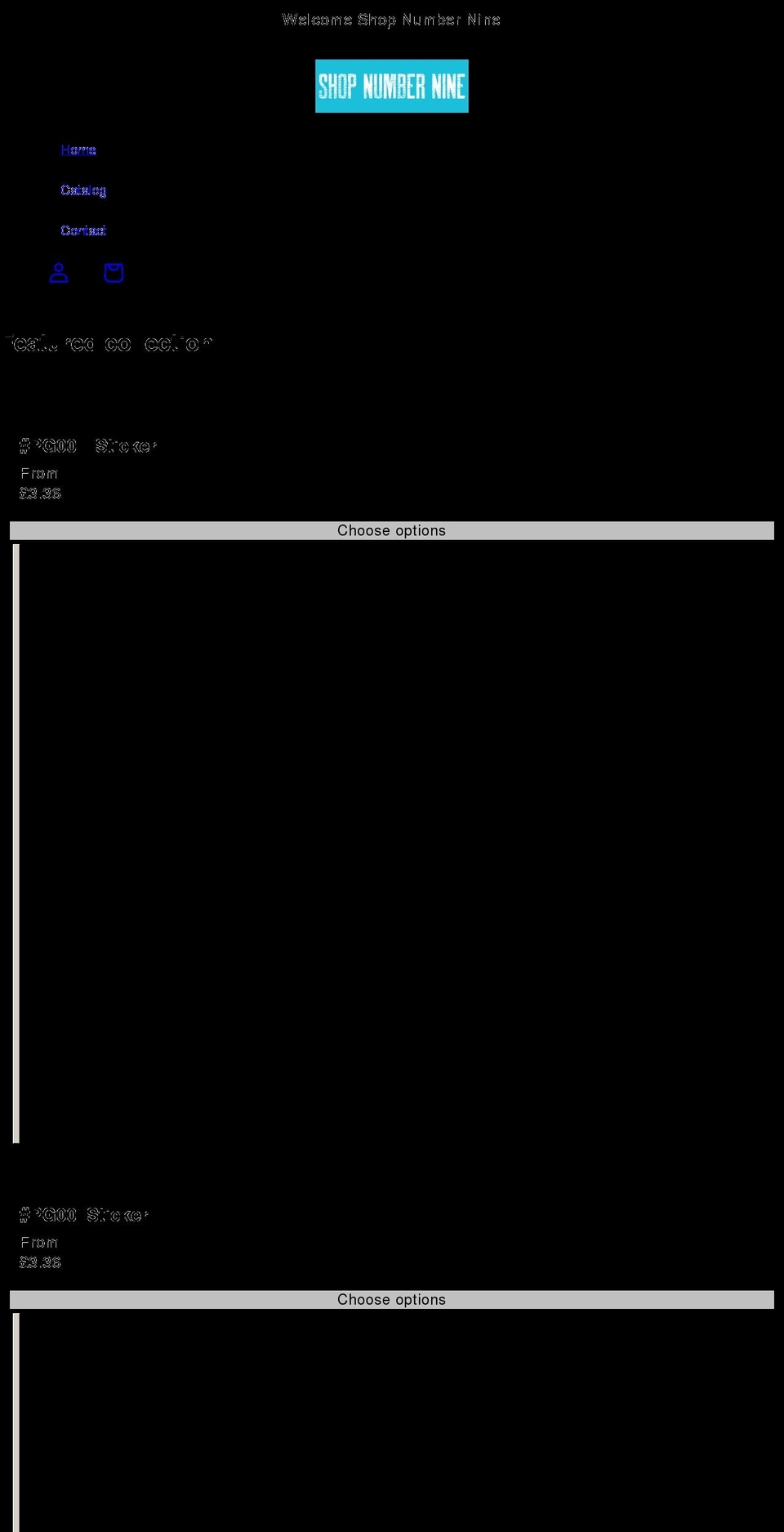 shopnumbernine.com shopify website screenshot