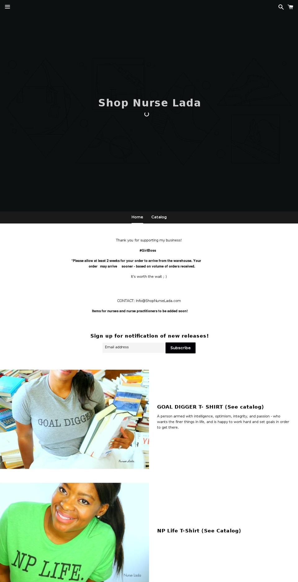 shopnurselada.com shopify website screenshot