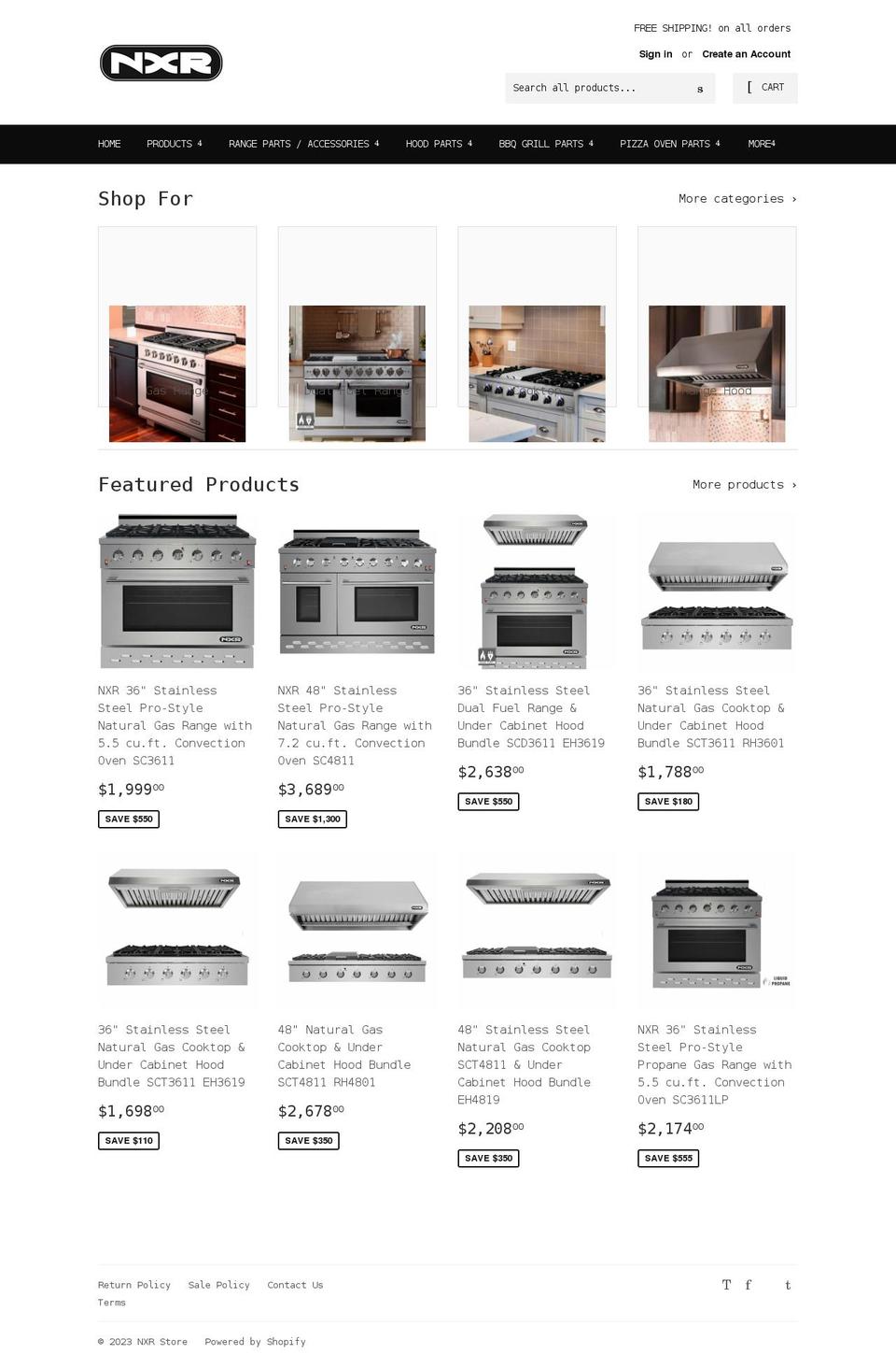 shopnxr.com shopify website screenshot
