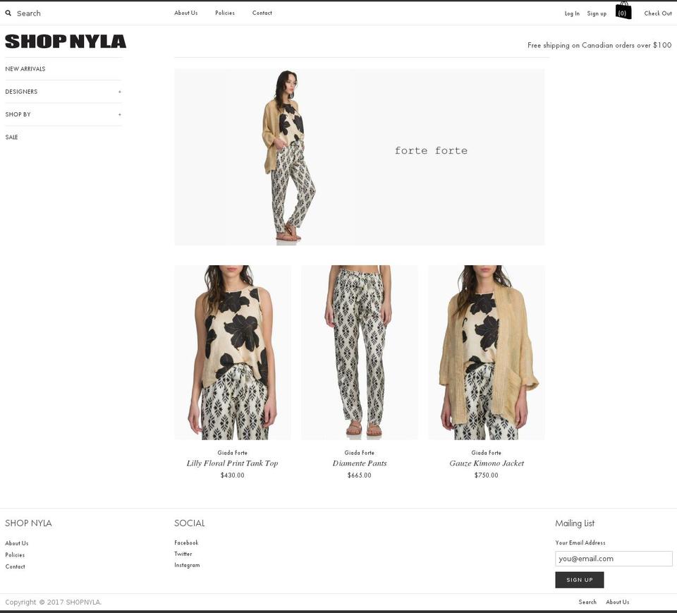 shopnyla.ca shopify website screenshot