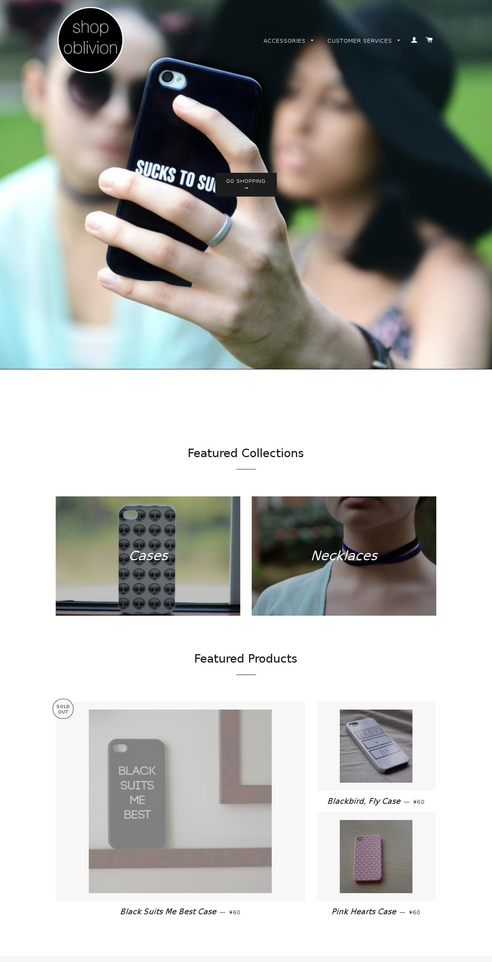 shopoblivion.com shopify website screenshot