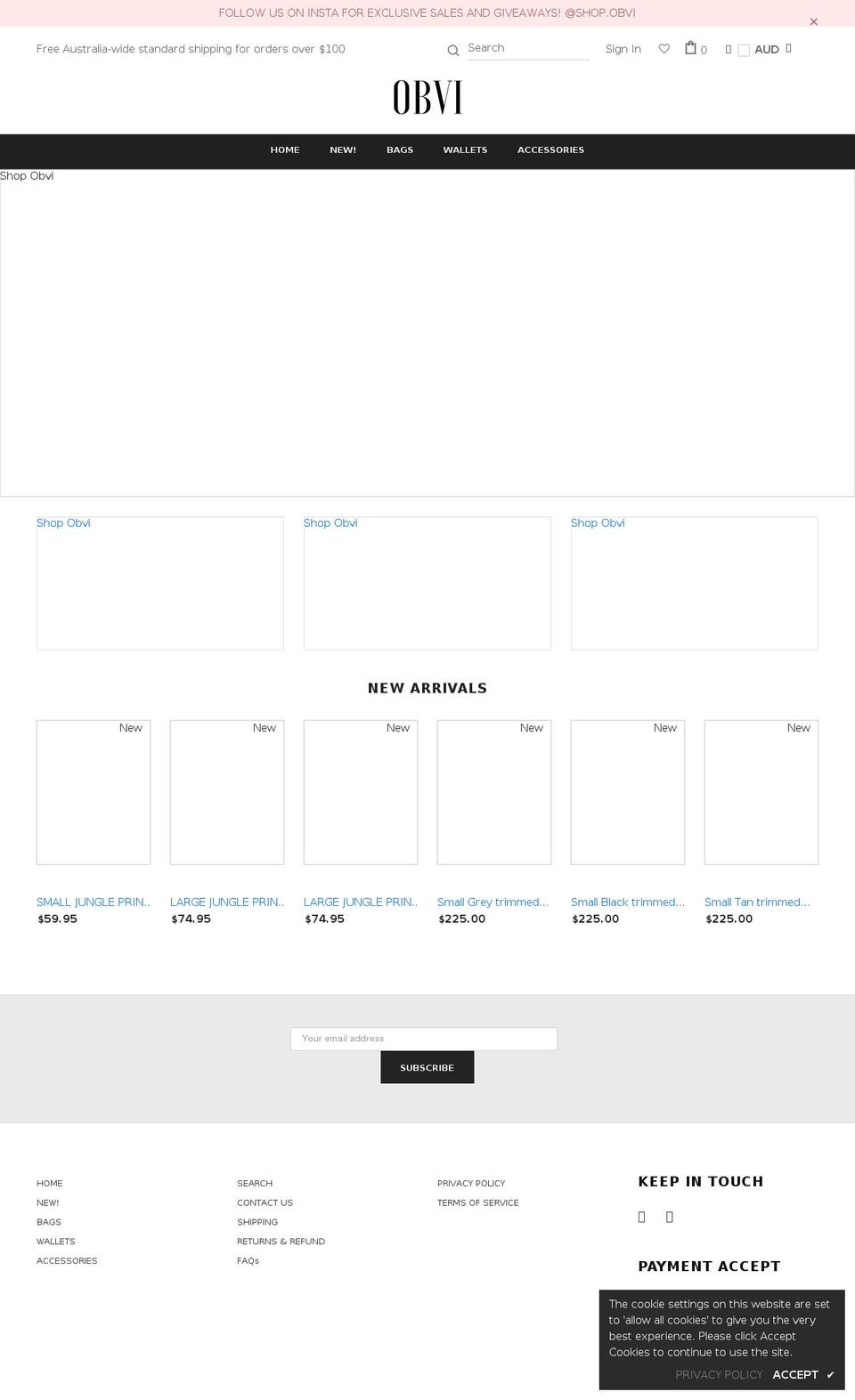 shopobvi.com shopify website screenshot