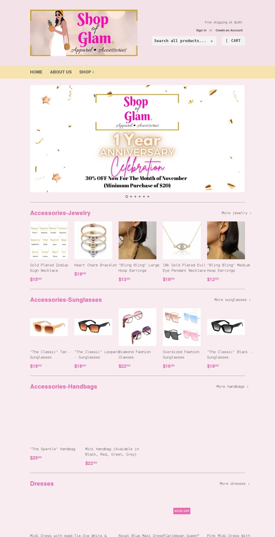 shopofglam.com shopify website screenshot