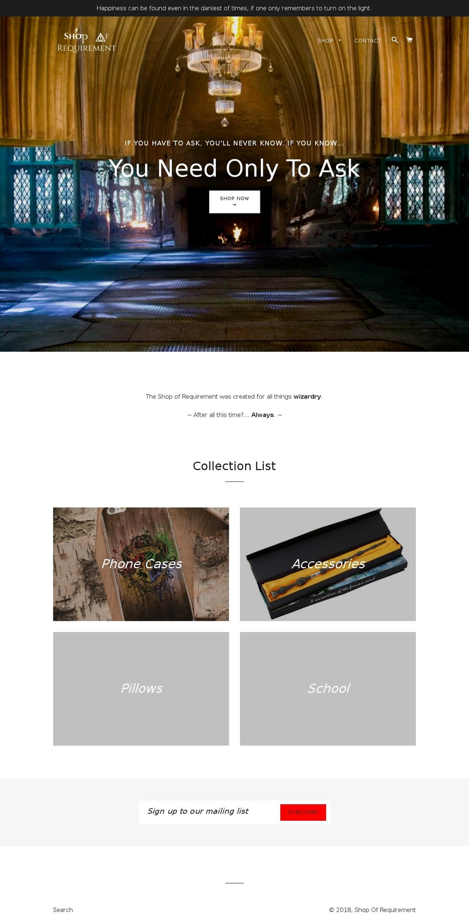 shopofrequirement.com — Shopify storefront screenshot