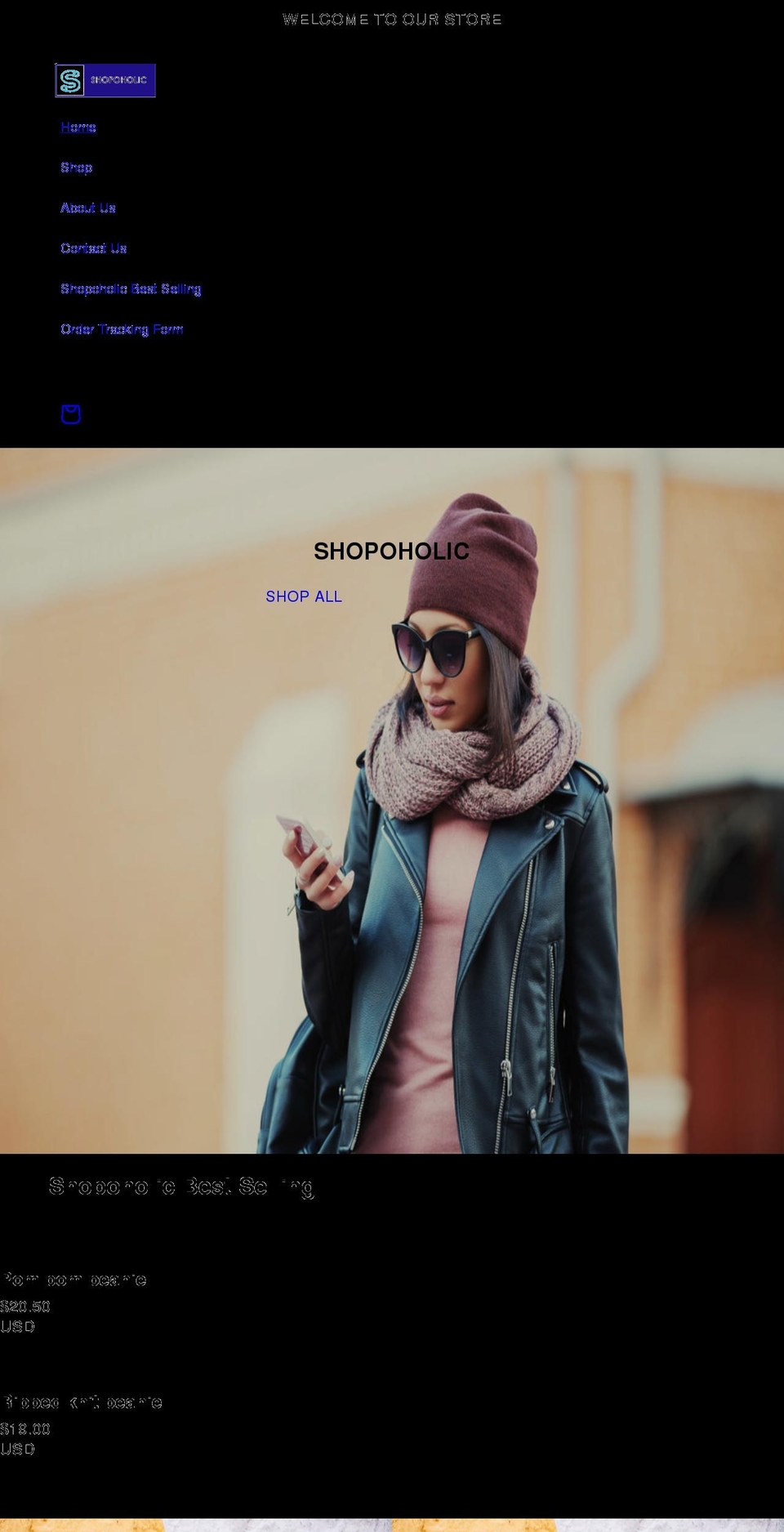 shopoholic.online shopify website screenshot