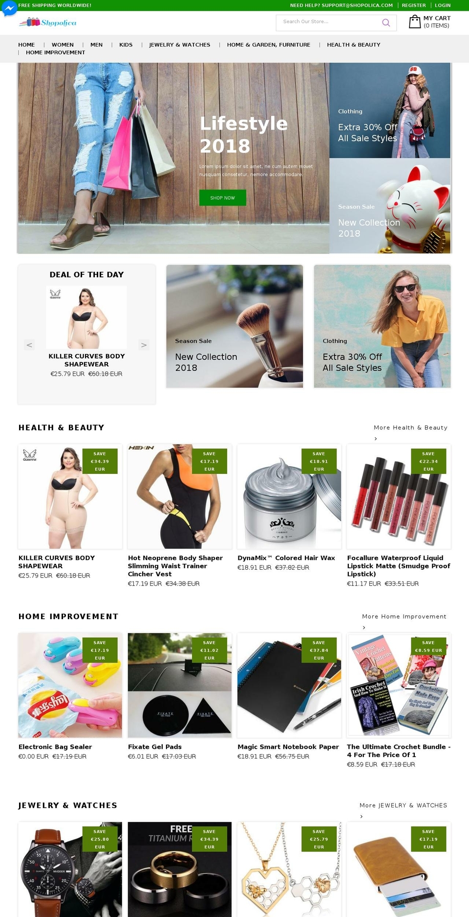 shopolica.com shopify website screenshot