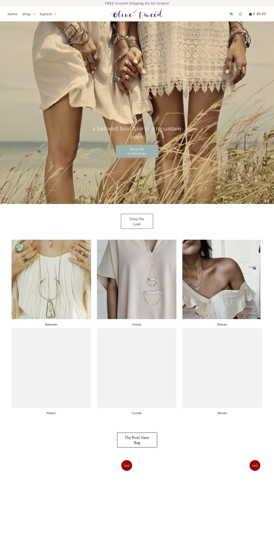 shopoliveandtweed.com — Shopify storefront screenshot