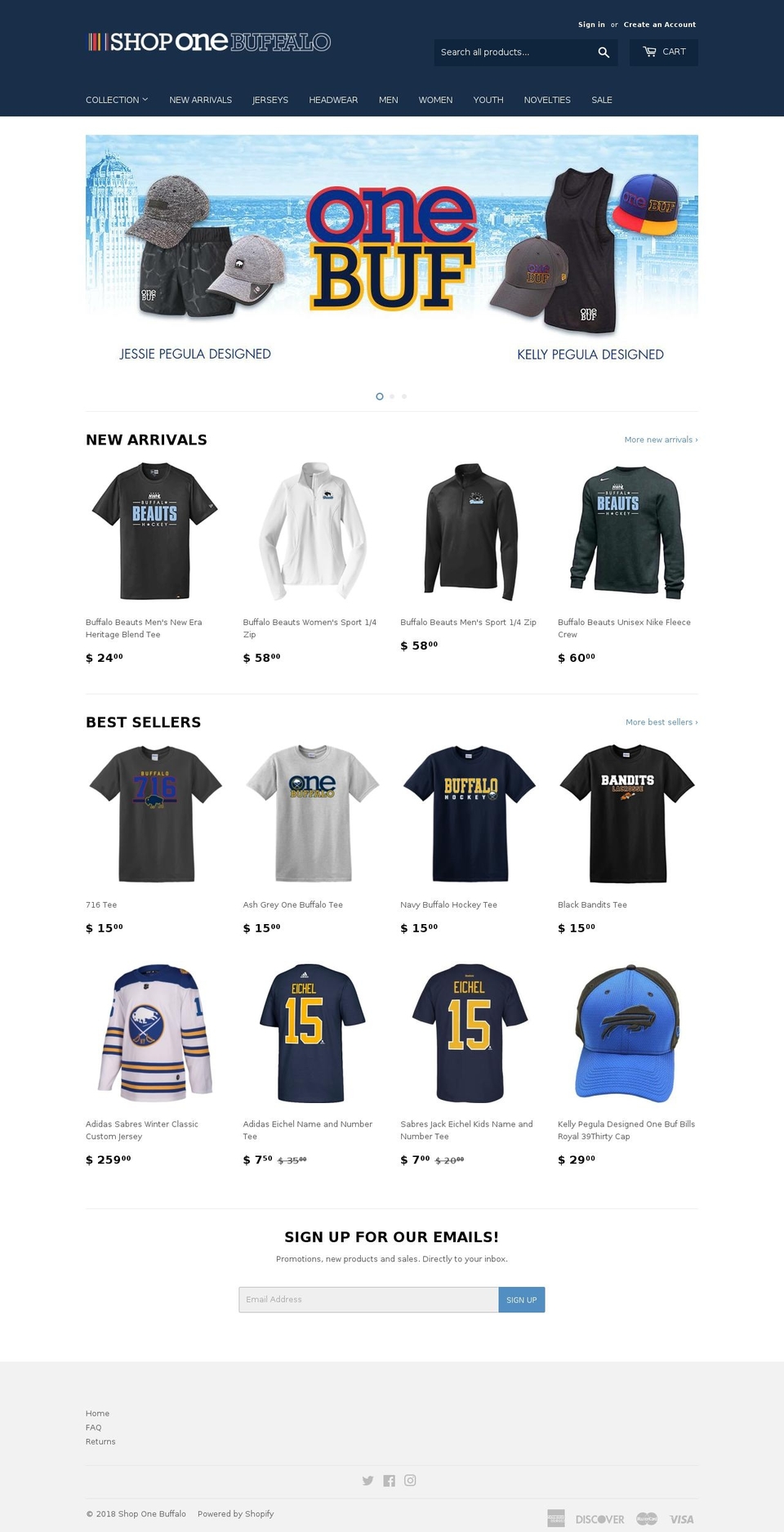 shoponebuffalo.com shopify website screenshot