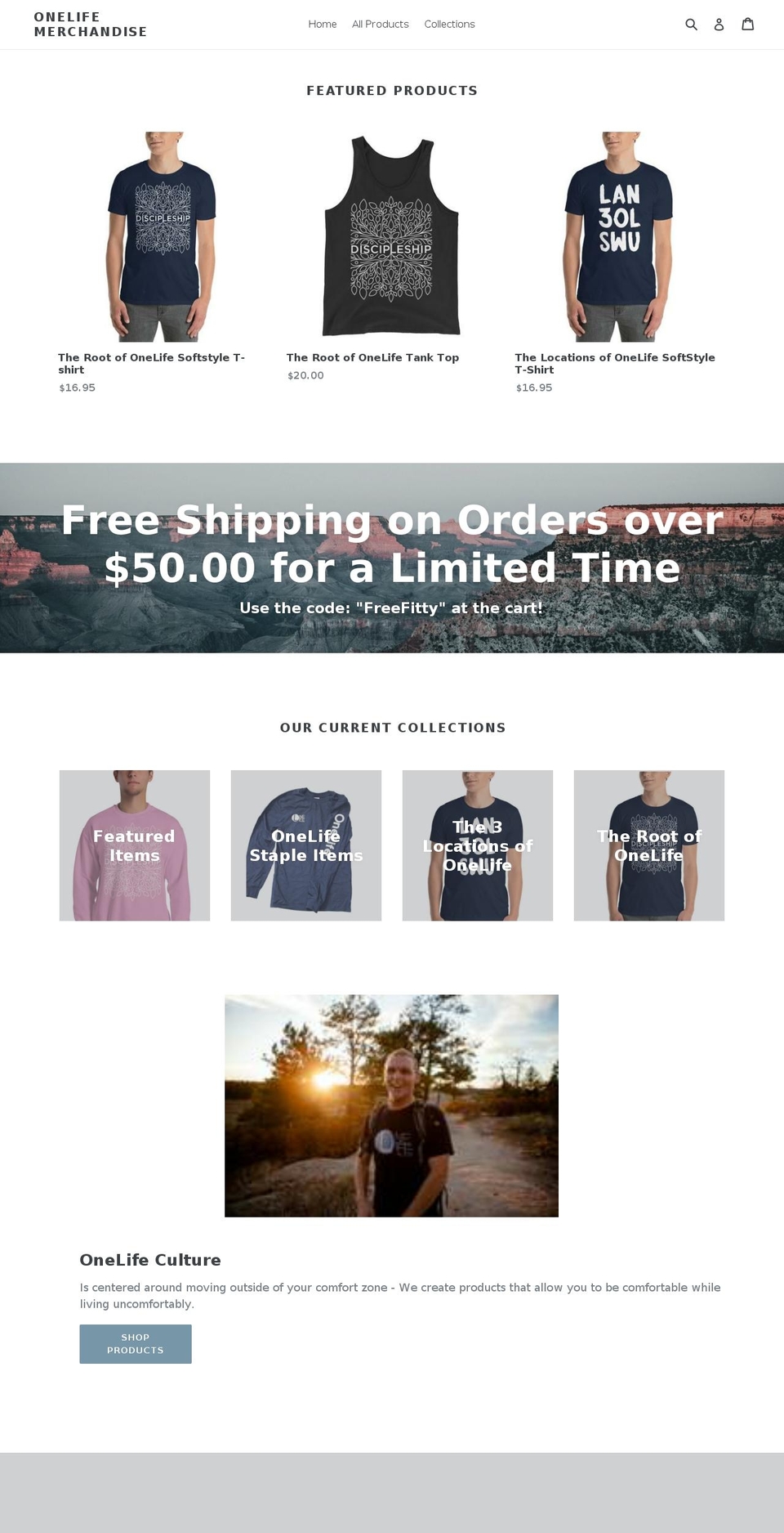 shoponelife.com — Shopify storefront screenshot