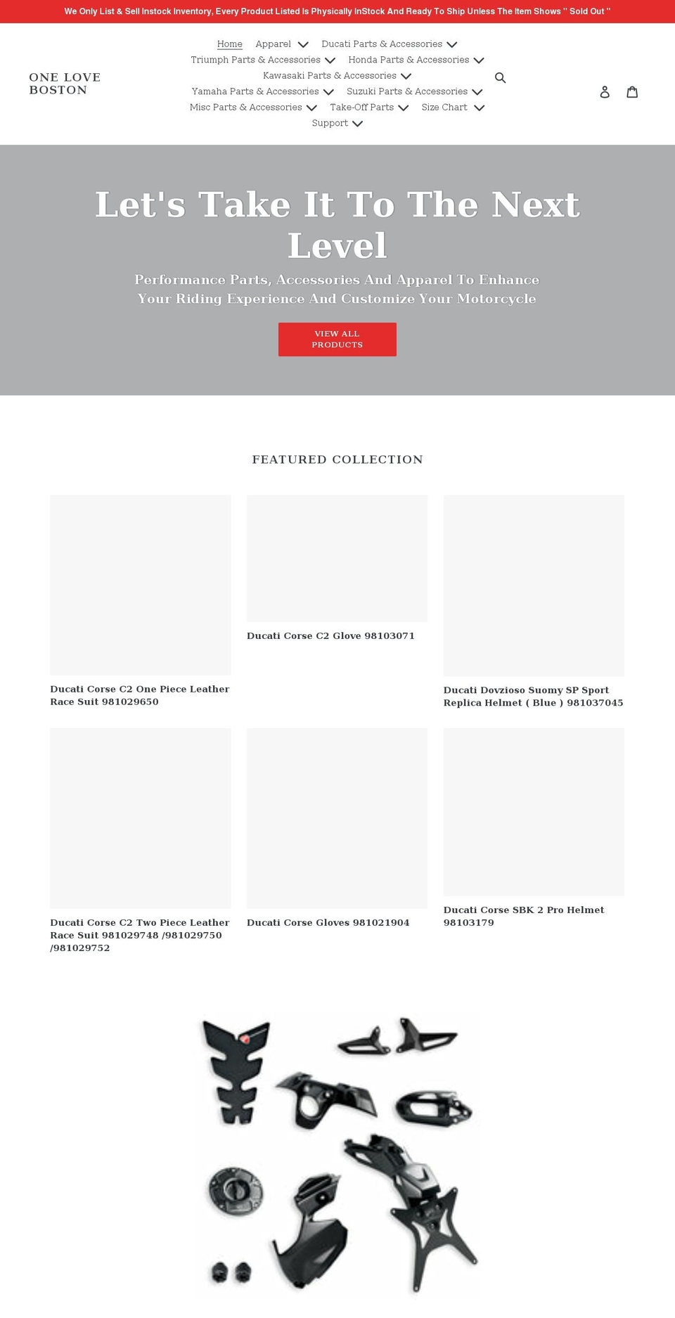 shoponeloveboston.com shopify website screenshot
