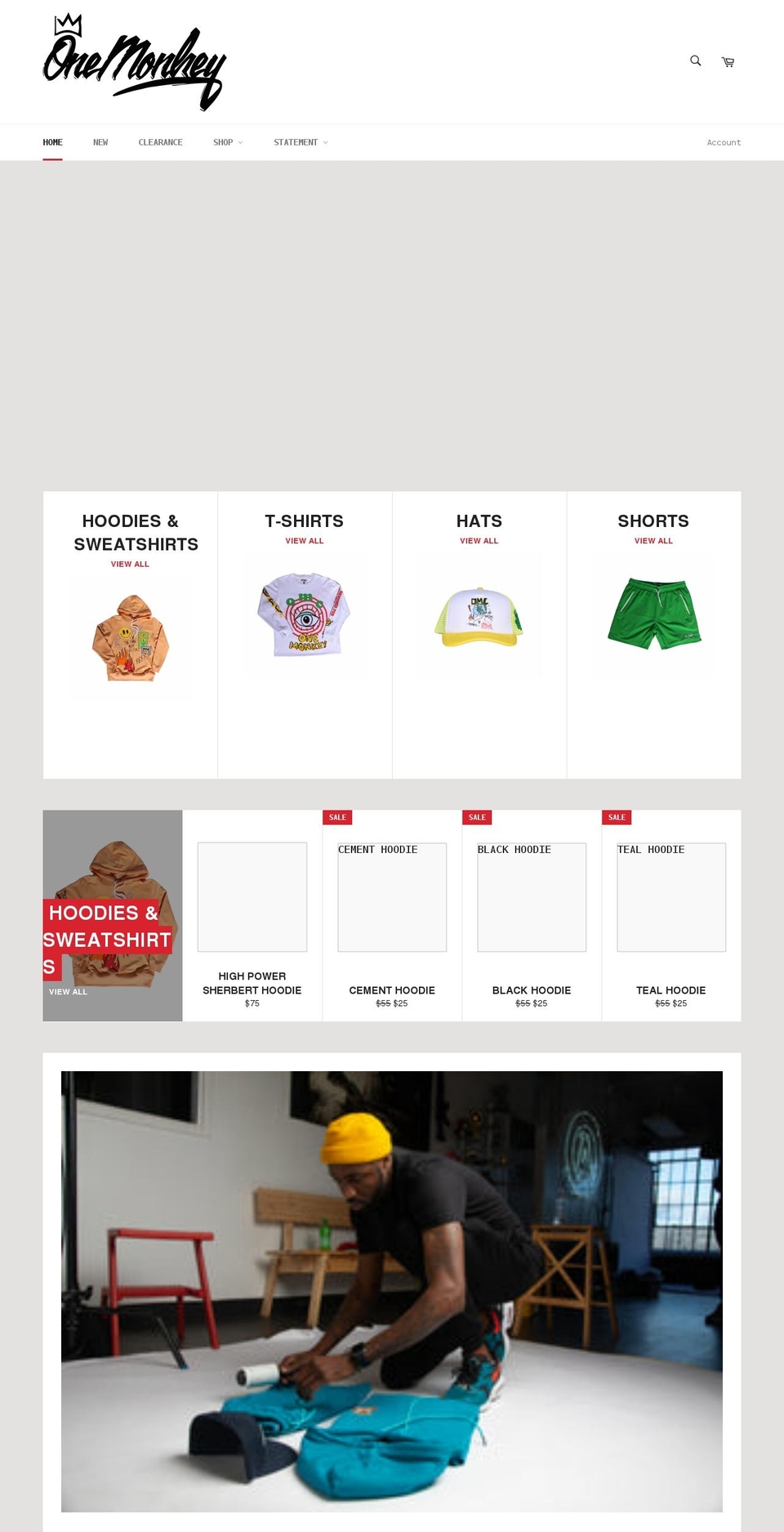 shoponemonkey.com shopify website screenshot