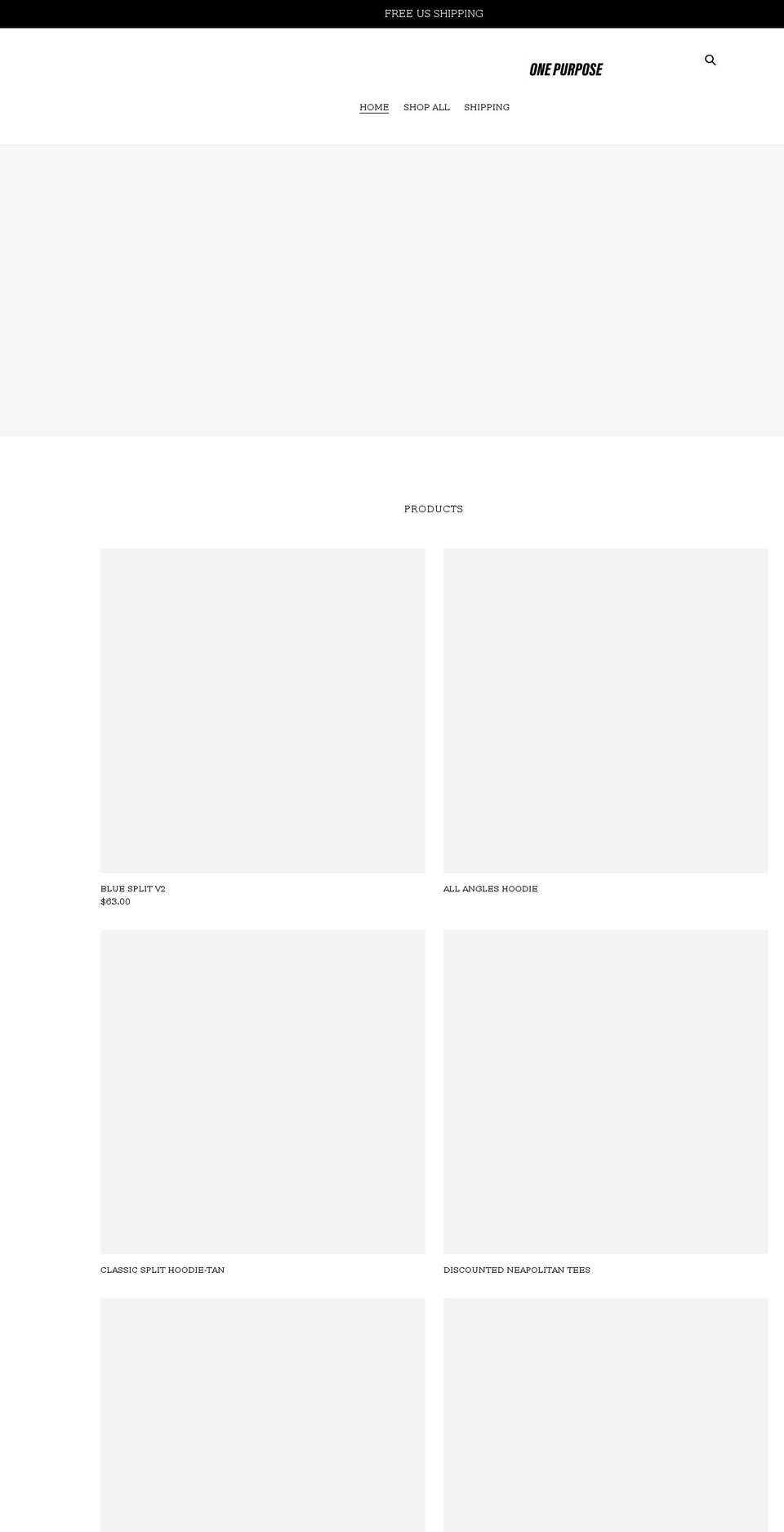 shoponepurpose.com shopify website screenshot