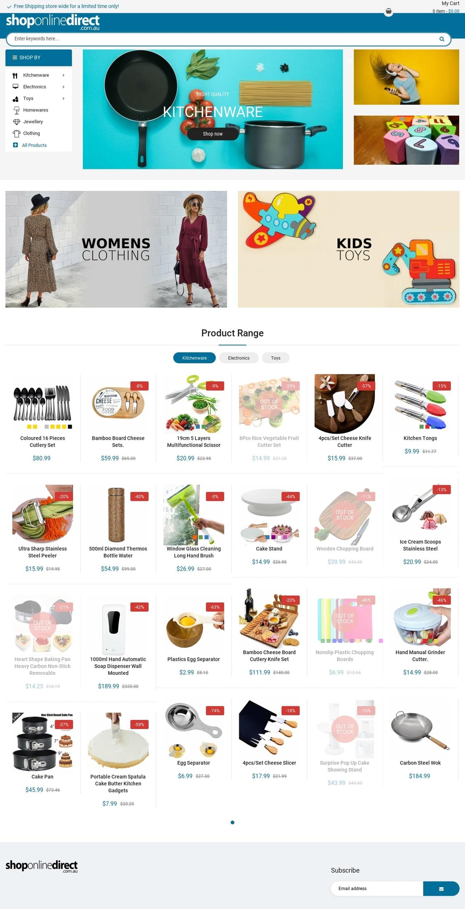shoponlinedirect.com.au shopify website screenshot