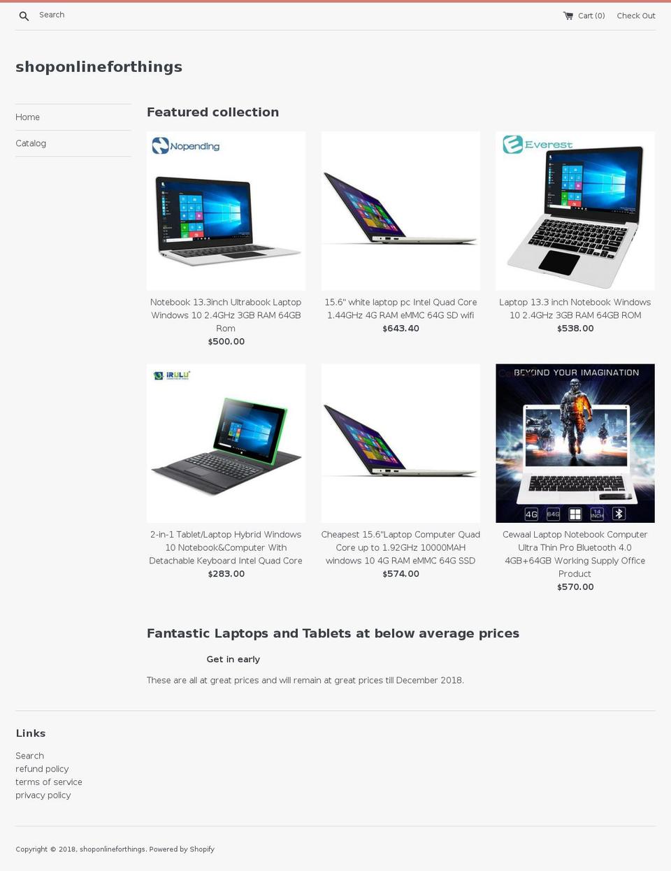shoponlineforthings.com — Shopify storefront screenshot