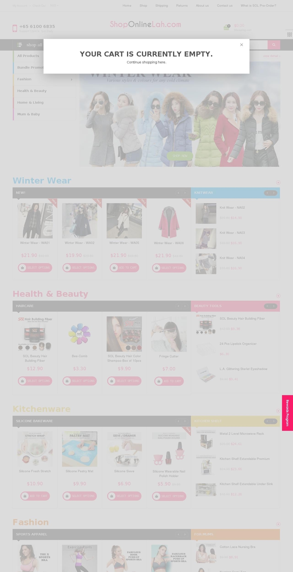 shoponlinelah.com shopify website screenshot