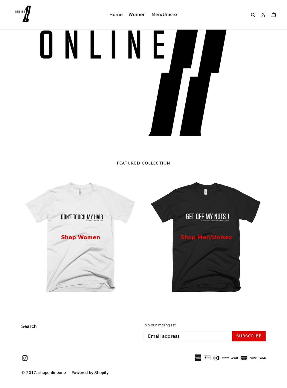 shoponlineone.com shopify website screenshot