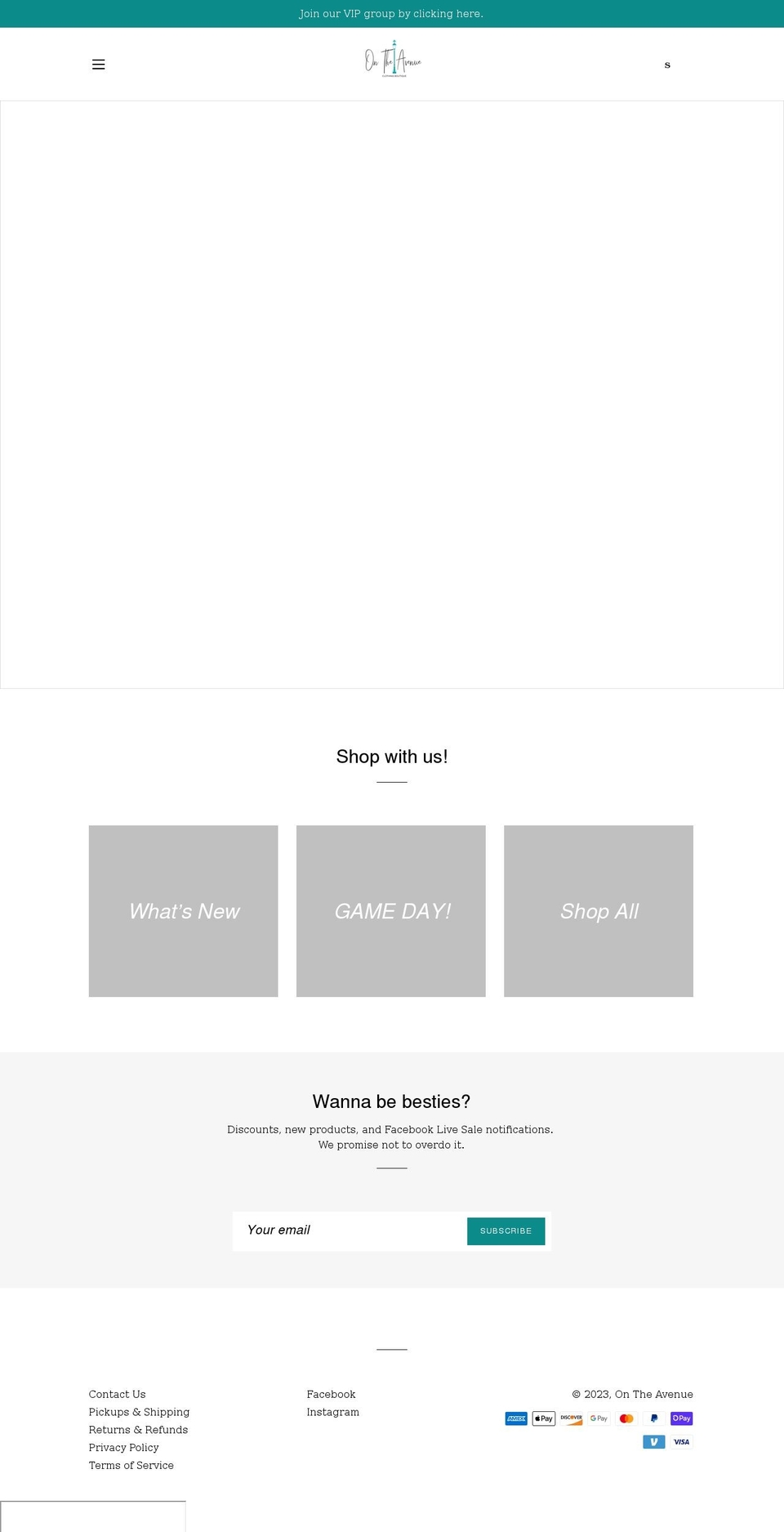 shopontheave985.com shopify website screenshot