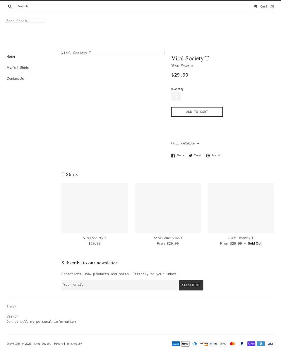 shopoozaru.com shopify website screenshot